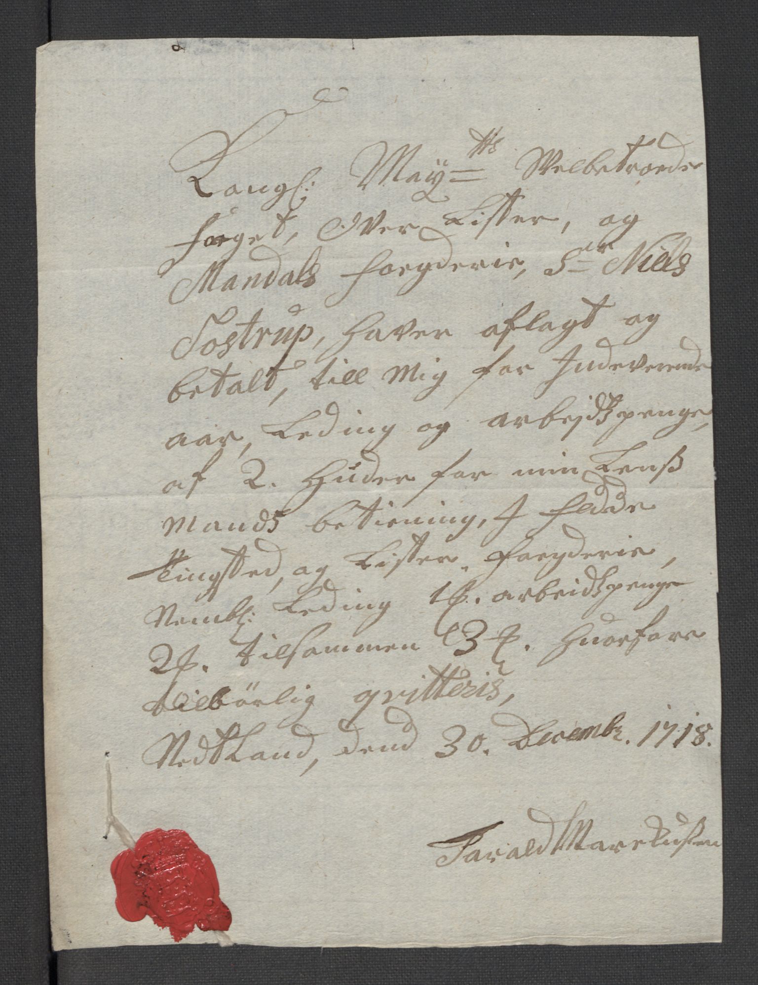 Rentekammeret inntil 1814, Reviderte regnskaper, Fogderegnskap, AV/RA-EA-4092/R43/L2563: Fogderegnskap Lista og Mandal, 1718, s. 351