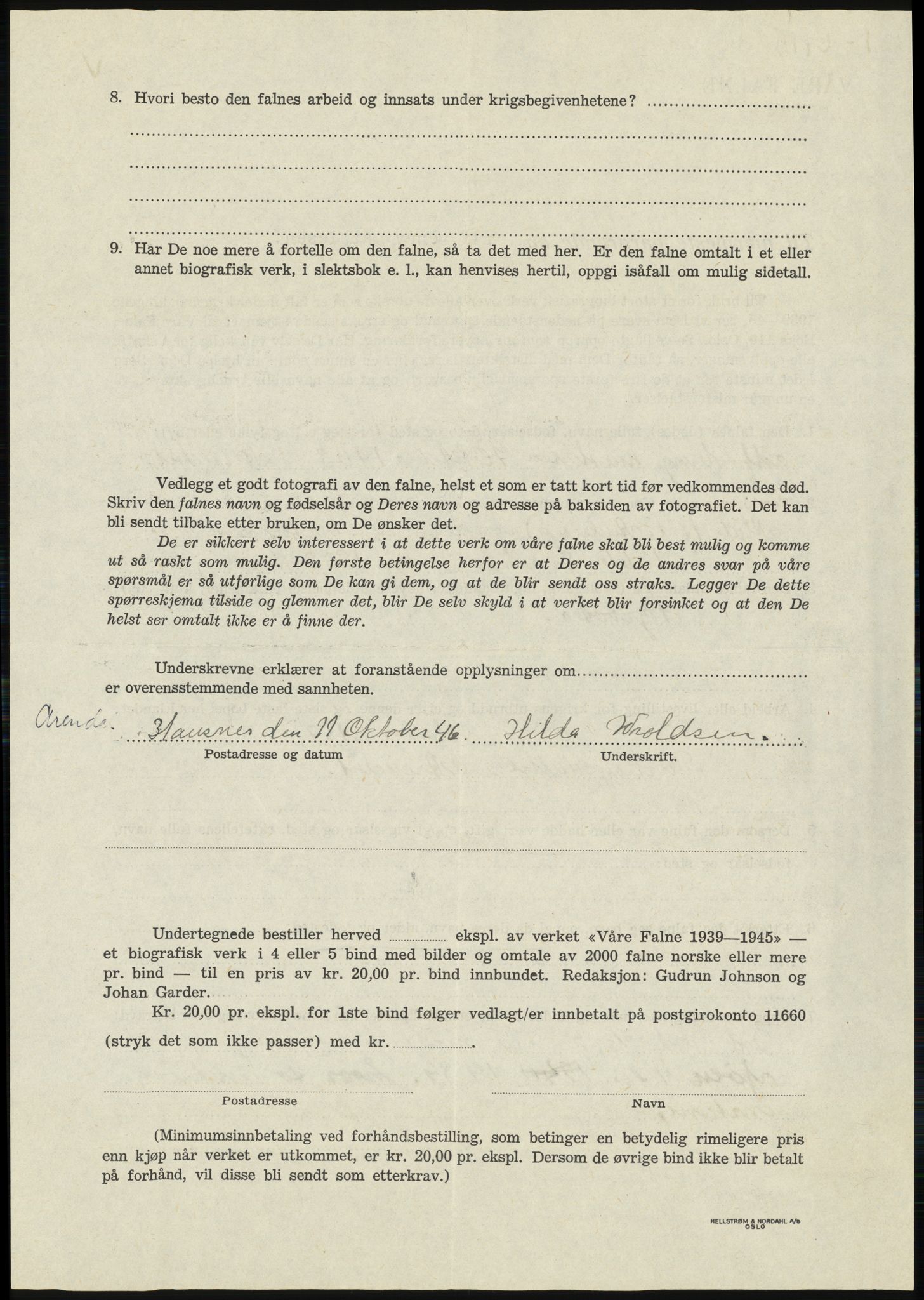 Sosialdepartementet, Våre Falne, RA/S-1708/E/Ee/L0094: Personmapper: Maliniak, M 4567c - Mathisen, Alfred 4635b, 1945-1951, s. 1012