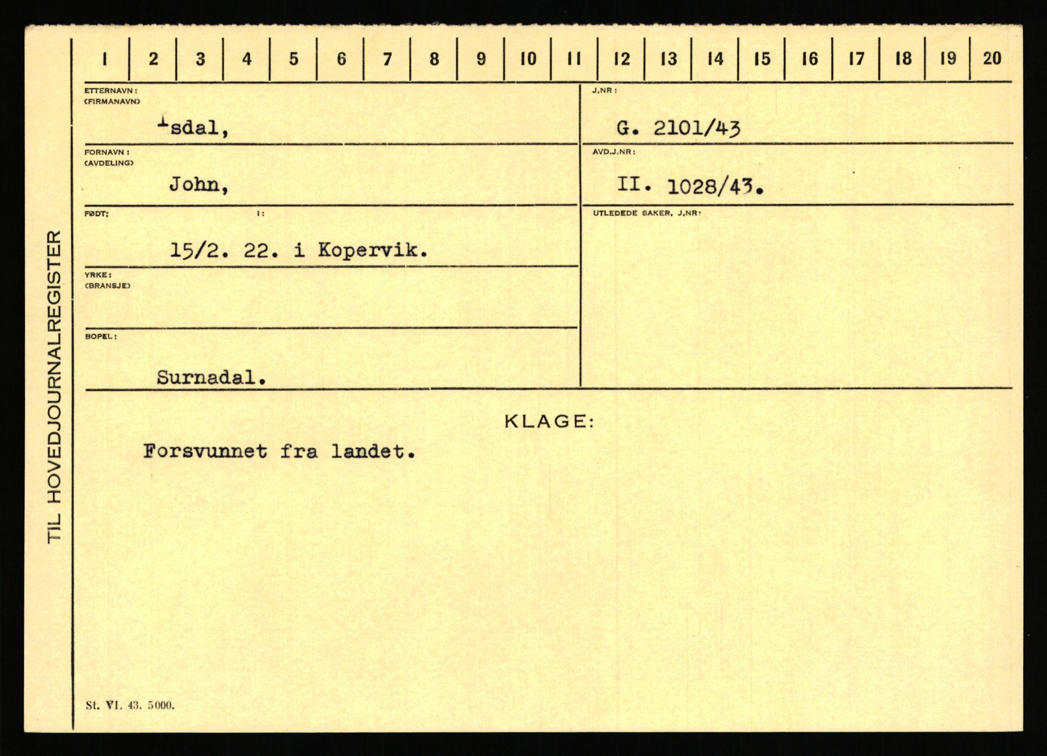 Statspolitiet - Hovedkontoret / Osloavdelingen, AV/RA-S-1329/C/Ca/L0007: Hol - Joelsen, 1943-1945, s. 2583