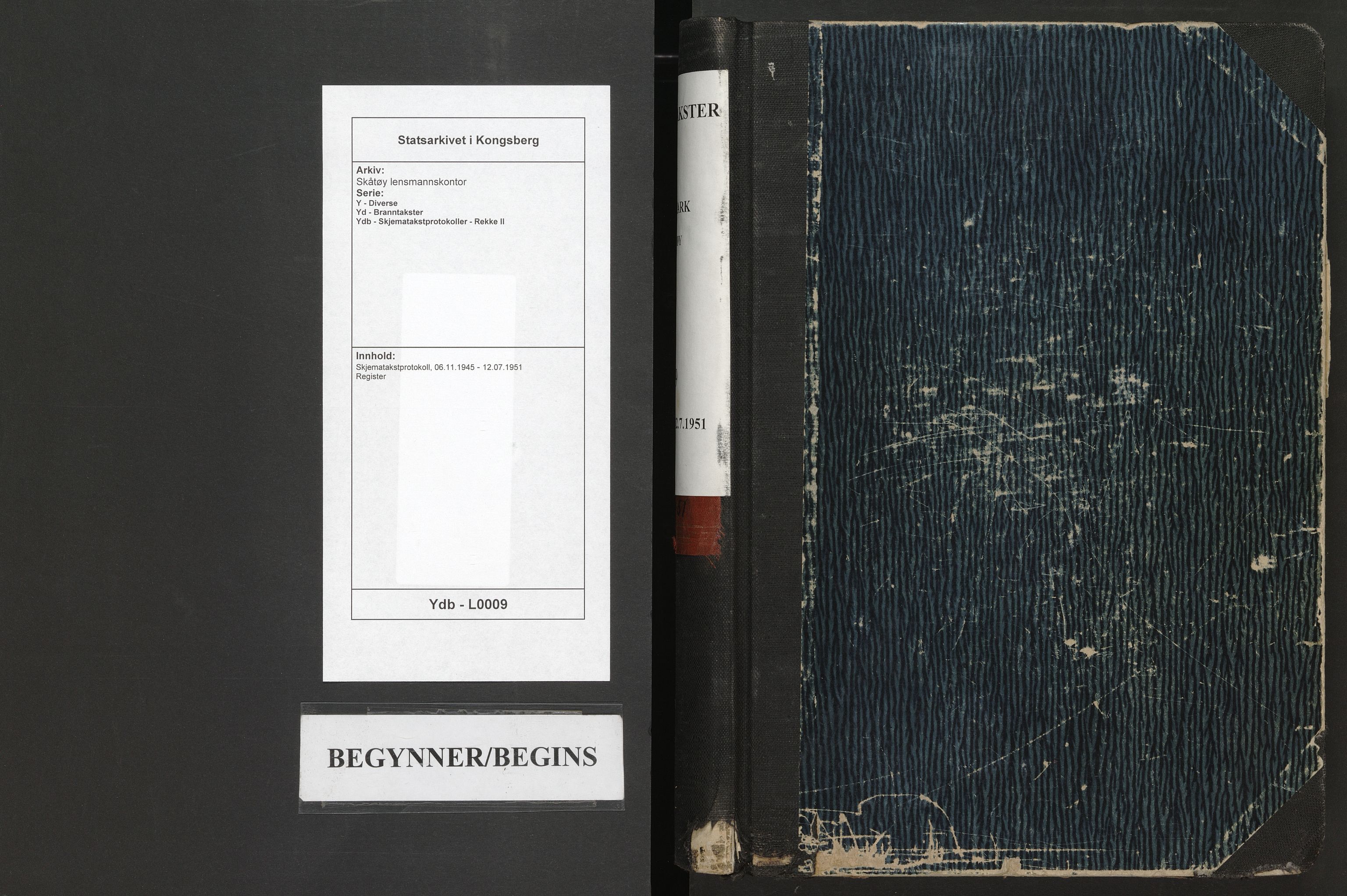 Skåtøy lensmannskontor, AV/SAKO-A-574/Y/Yd/Ydb/L0009: Skjematakstprotokoll, 1945-1951