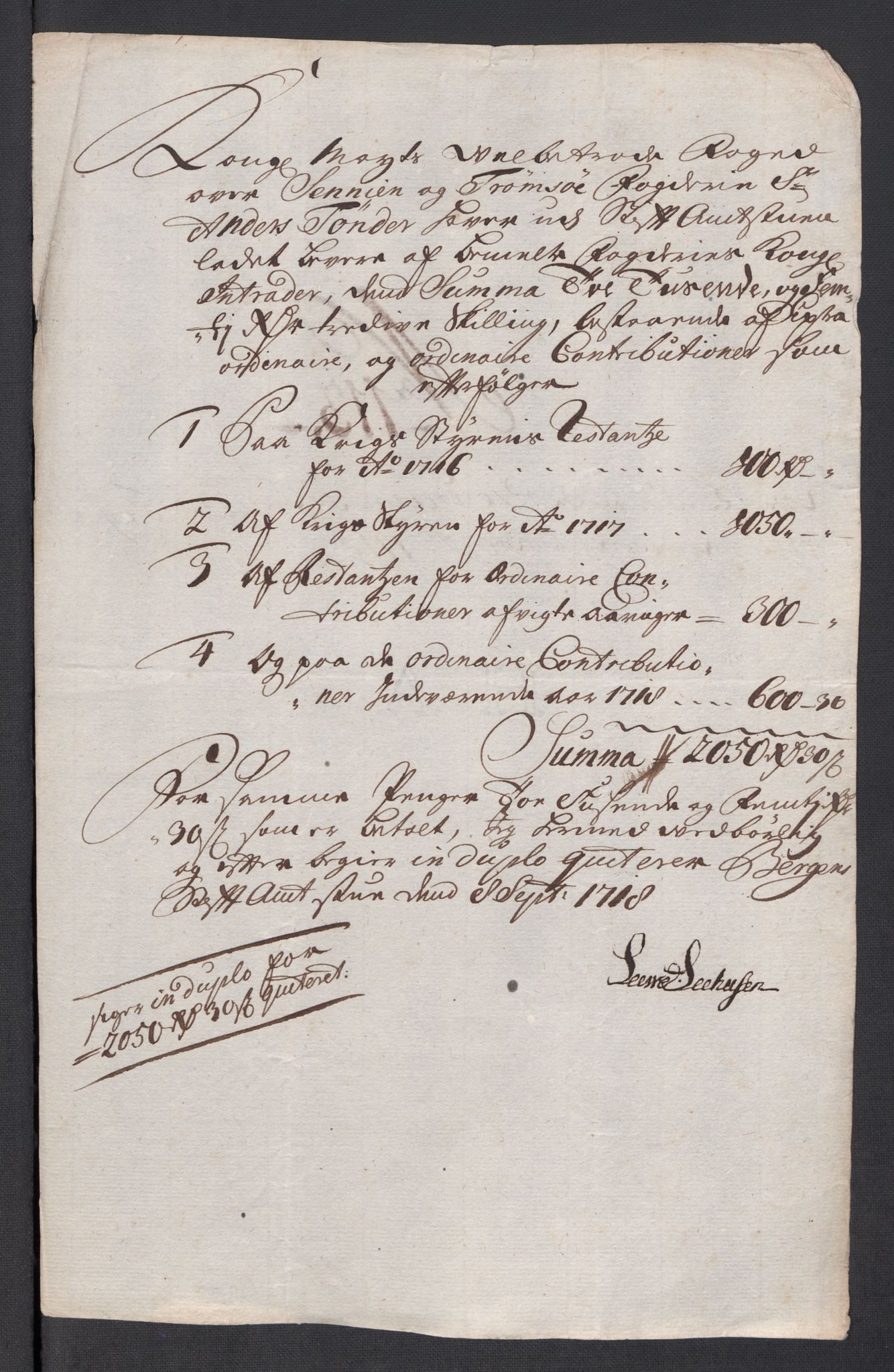 Rentekammeret inntil 1814, Reviderte regnskaper, Fogderegnskap, AV/RA-EA-4092/R68/L4764: Fogderegnskap Senja og Troms, 1718, s. 450