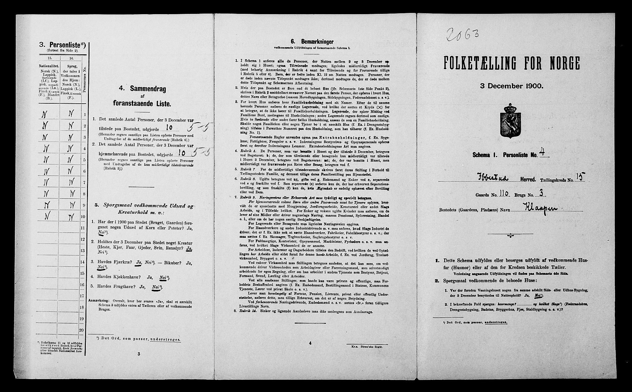 SATØ, Folketelling 1900 for 1917 Ibestad herred, 1900, s. 2043