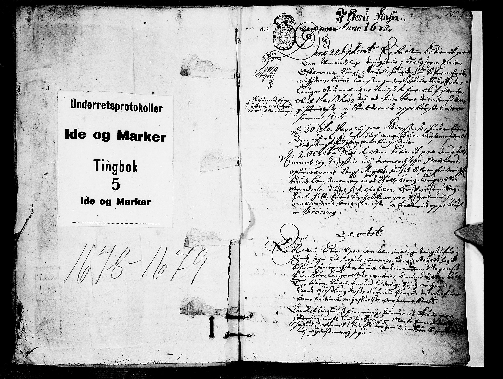 Idd og Marker sorenskriveri, SAO/A-10283/F/Fb/L0014: Tingbok, 1678-1679, s. 0b-1a