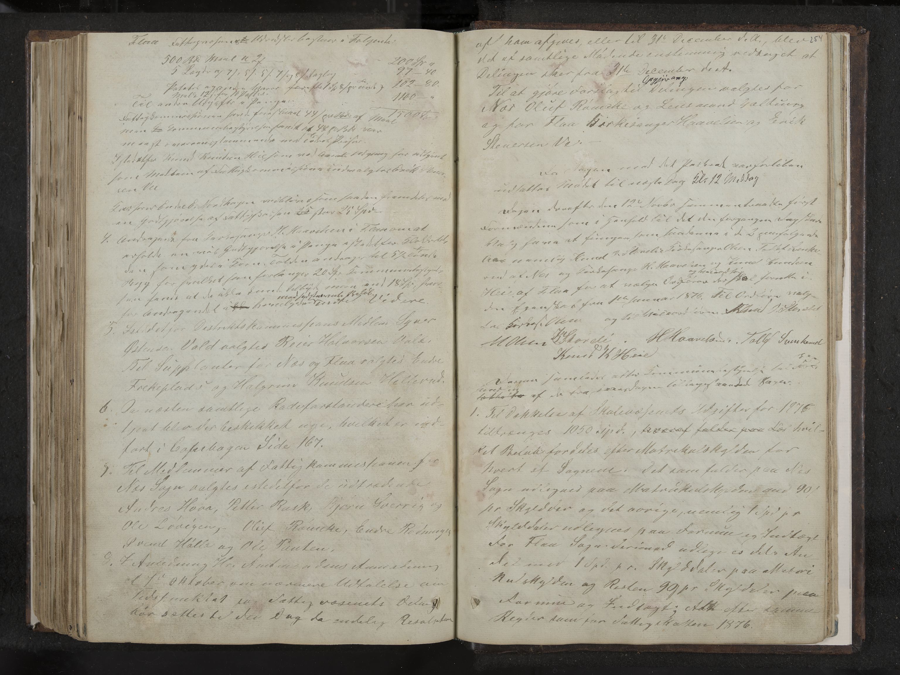 Nes formannskap og sentraladministrasjon, IKAK/0616021-1/A/Aa/L0001: Møtebok med register, 1838-1875, s. 254