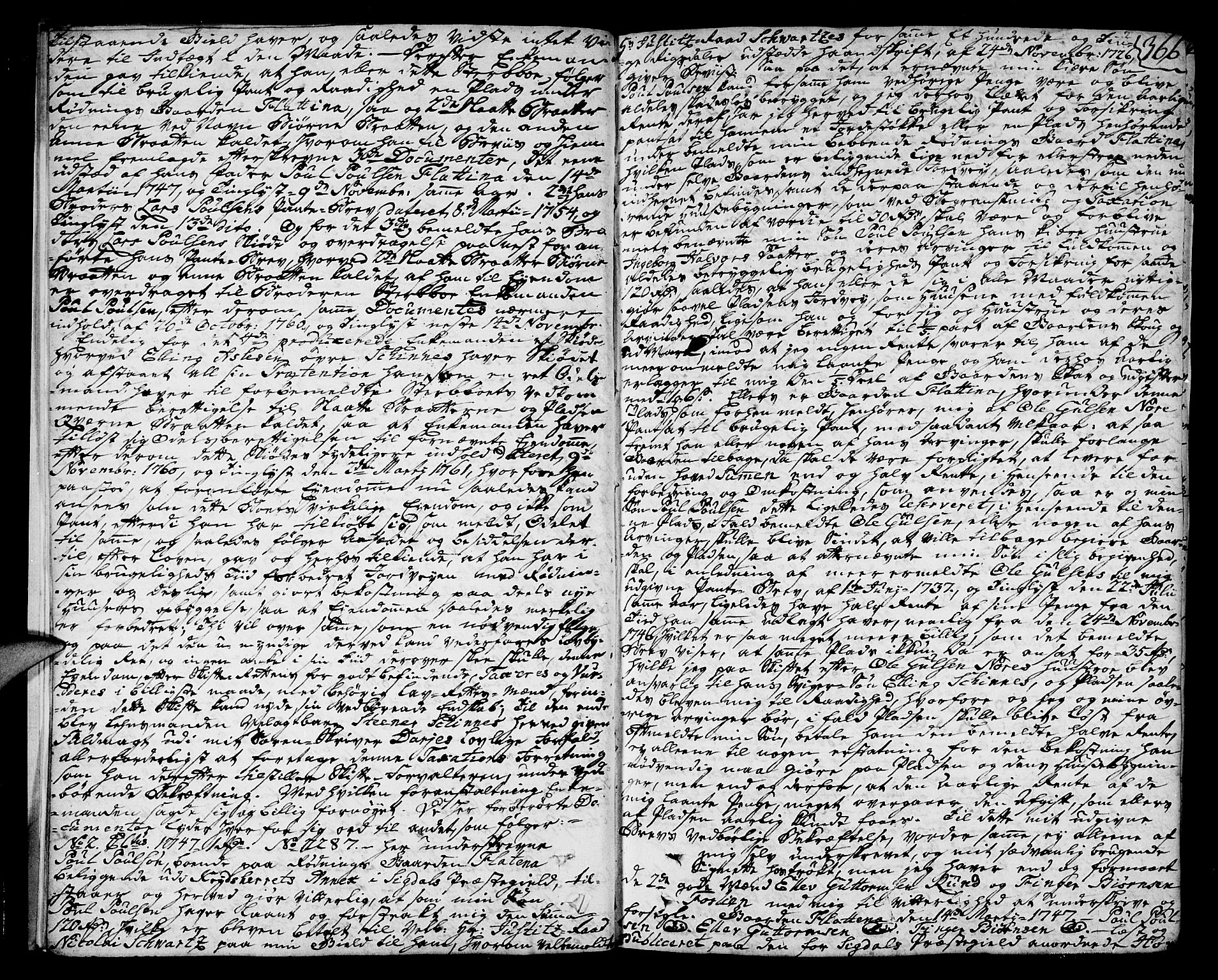 Eiker, Modum og Sigdal sorenskriveri, SAKO/A-123/H/Hb/Hba/L0013b: Skifteprotokoll, 1764-1766, s. 365b-366a
