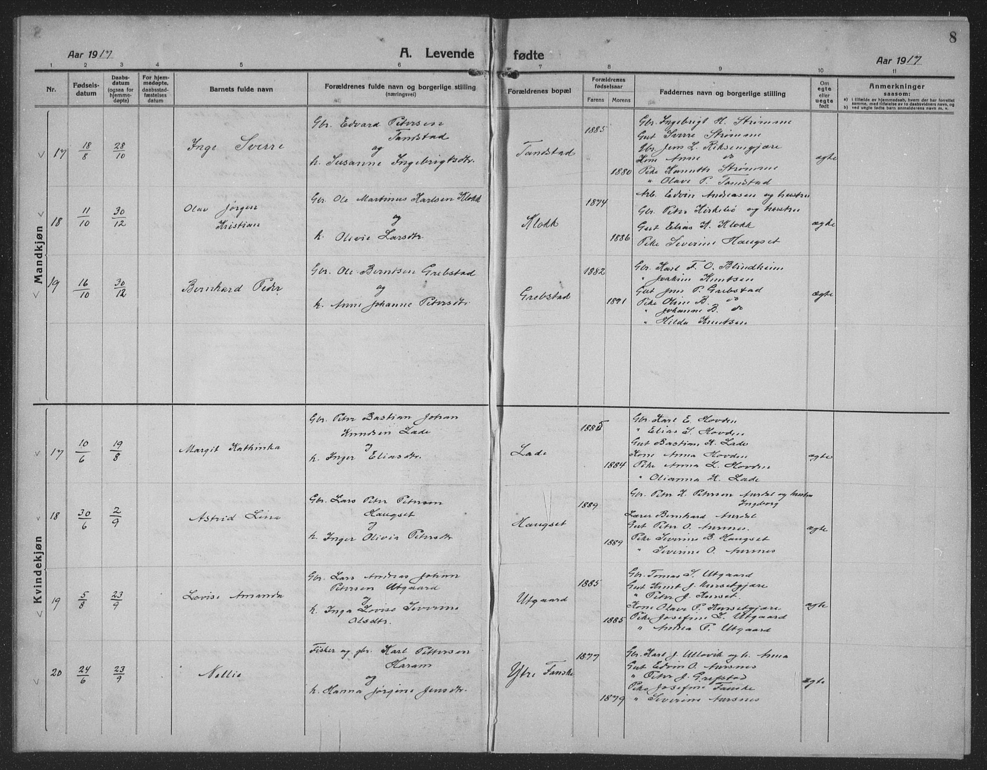 Ministerialprotokoller, klokkerbøker og fødselsregistre - Møre og Romsdal, AV/SAT-A-1454/523/L0342: Klokkerbok nr. 523C05, 1916-1937, s. 8