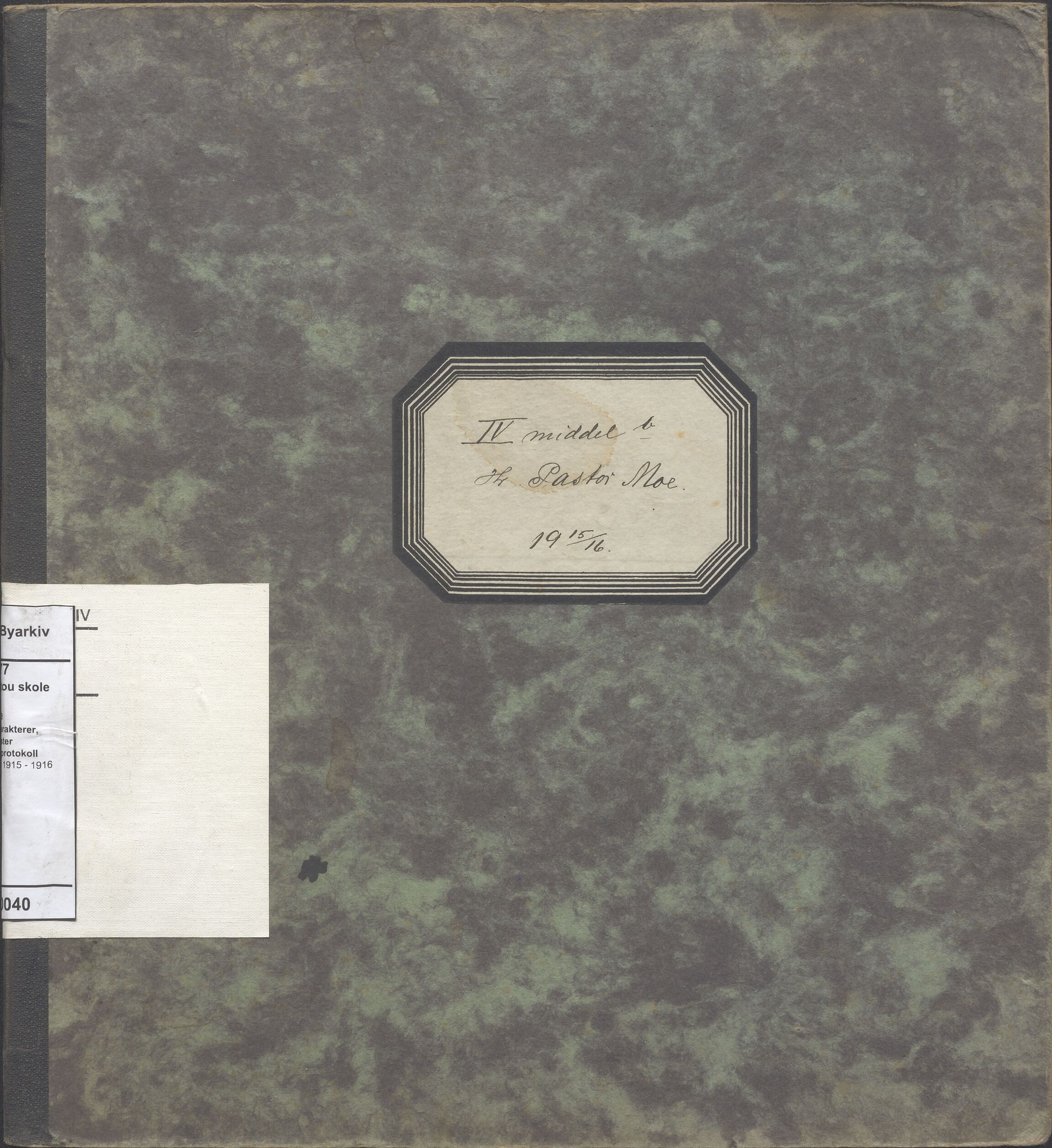 PA-0426, Platou skole, BYST/A-1477/G/Ga/L0040: Karakterprotokoll, 1915-1916