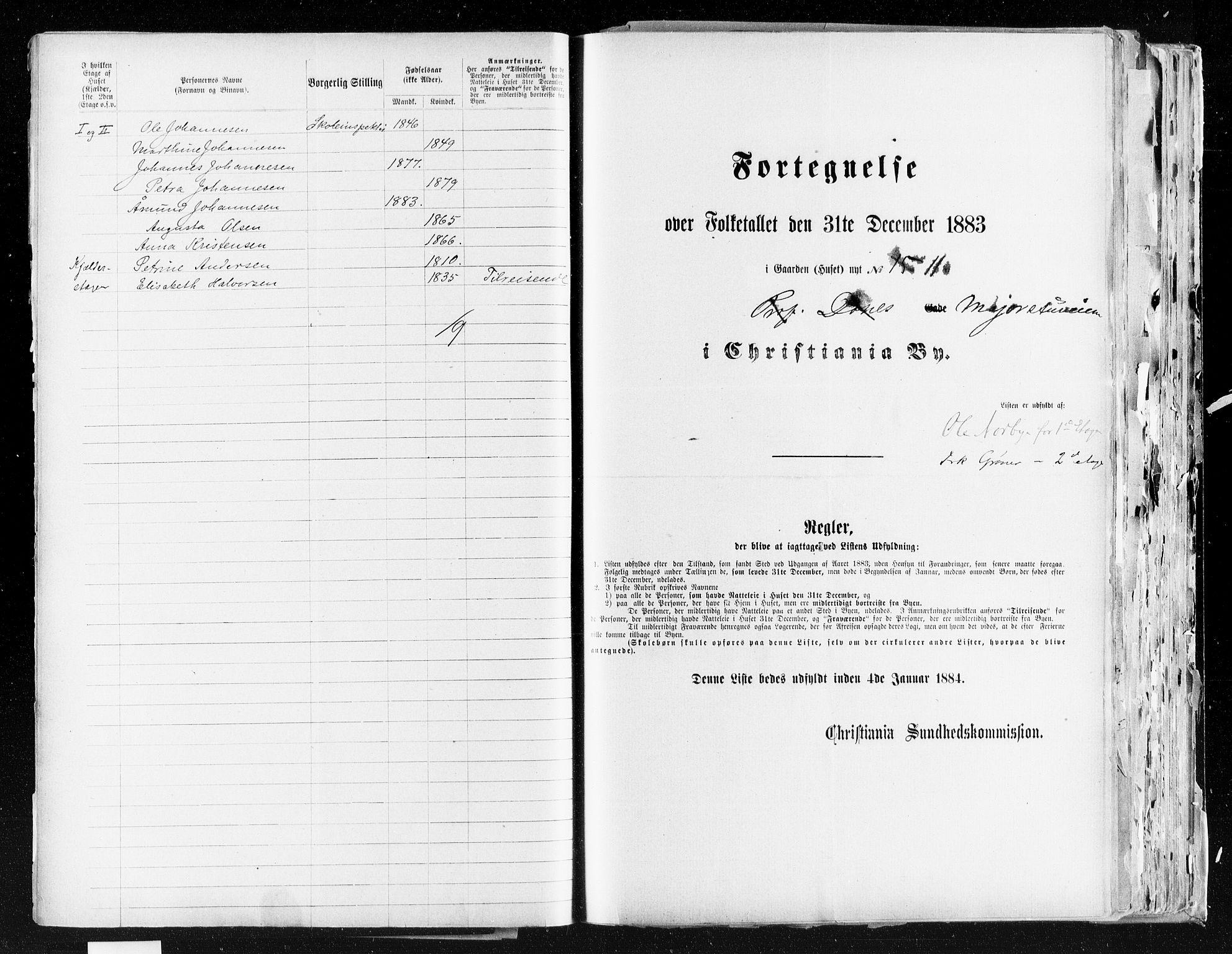 OBA, Kommunal folketelling 31.12.1883 for Kristiania kjøpstad, 1883, s. 2611