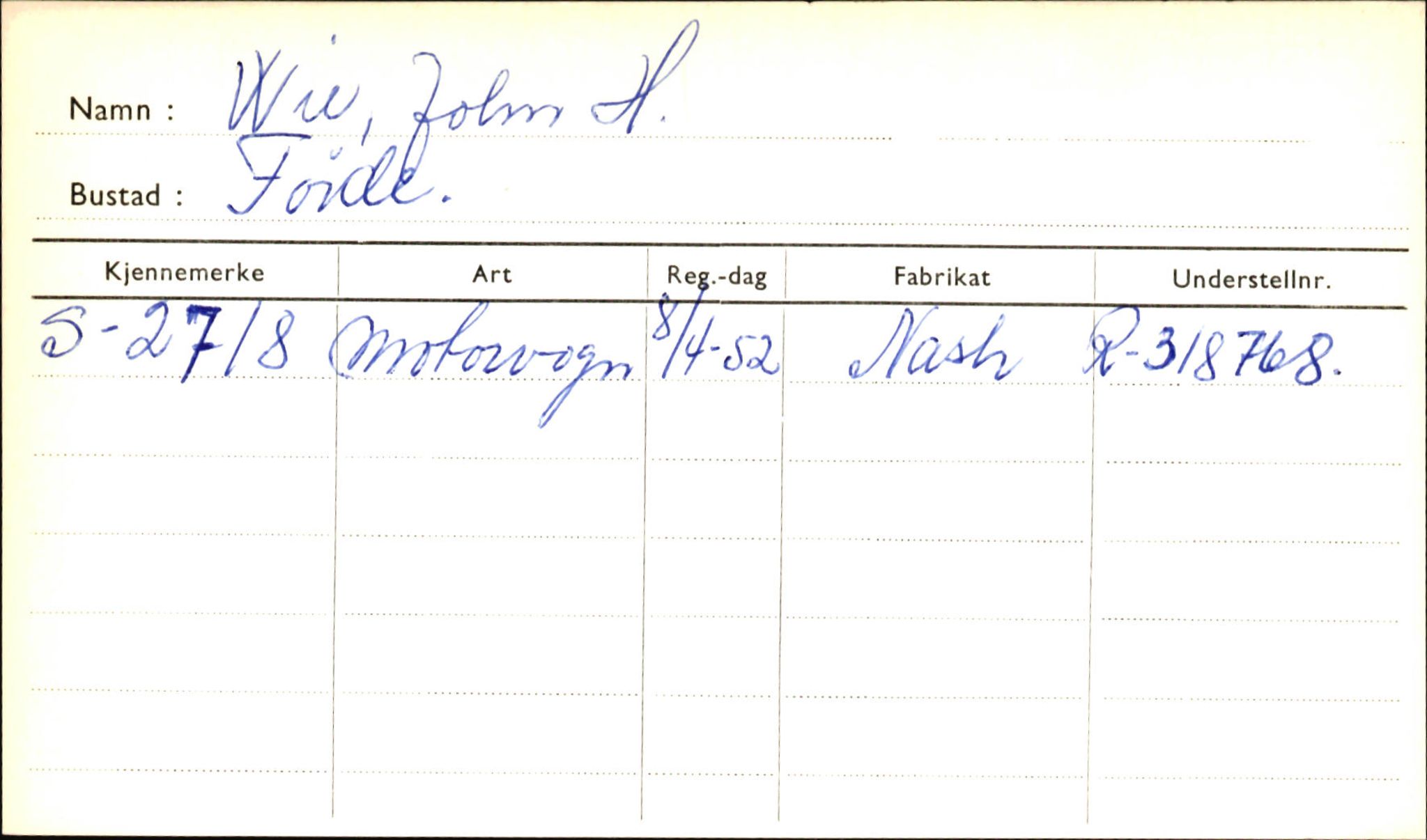 Statens vegvesen, Sogn og Fjordane vegkontor, AV/SAB-A-5301/4/F/L0002: Eigarregister Fjordane til 1.6.1961, 1930-1961, s. 599