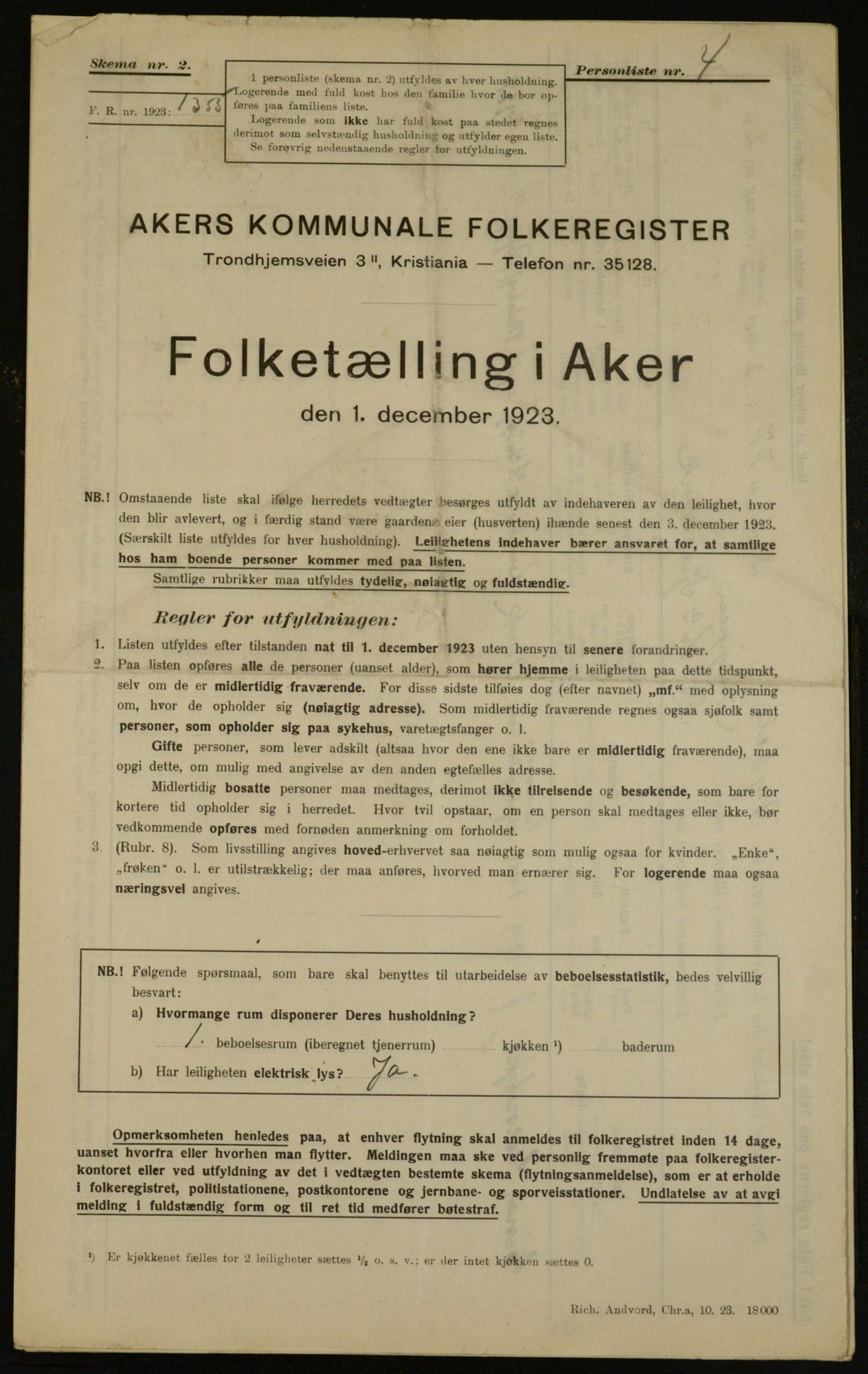 , Kommunal folketelling 1.12.1923 for Aker, 1923, s. 16329