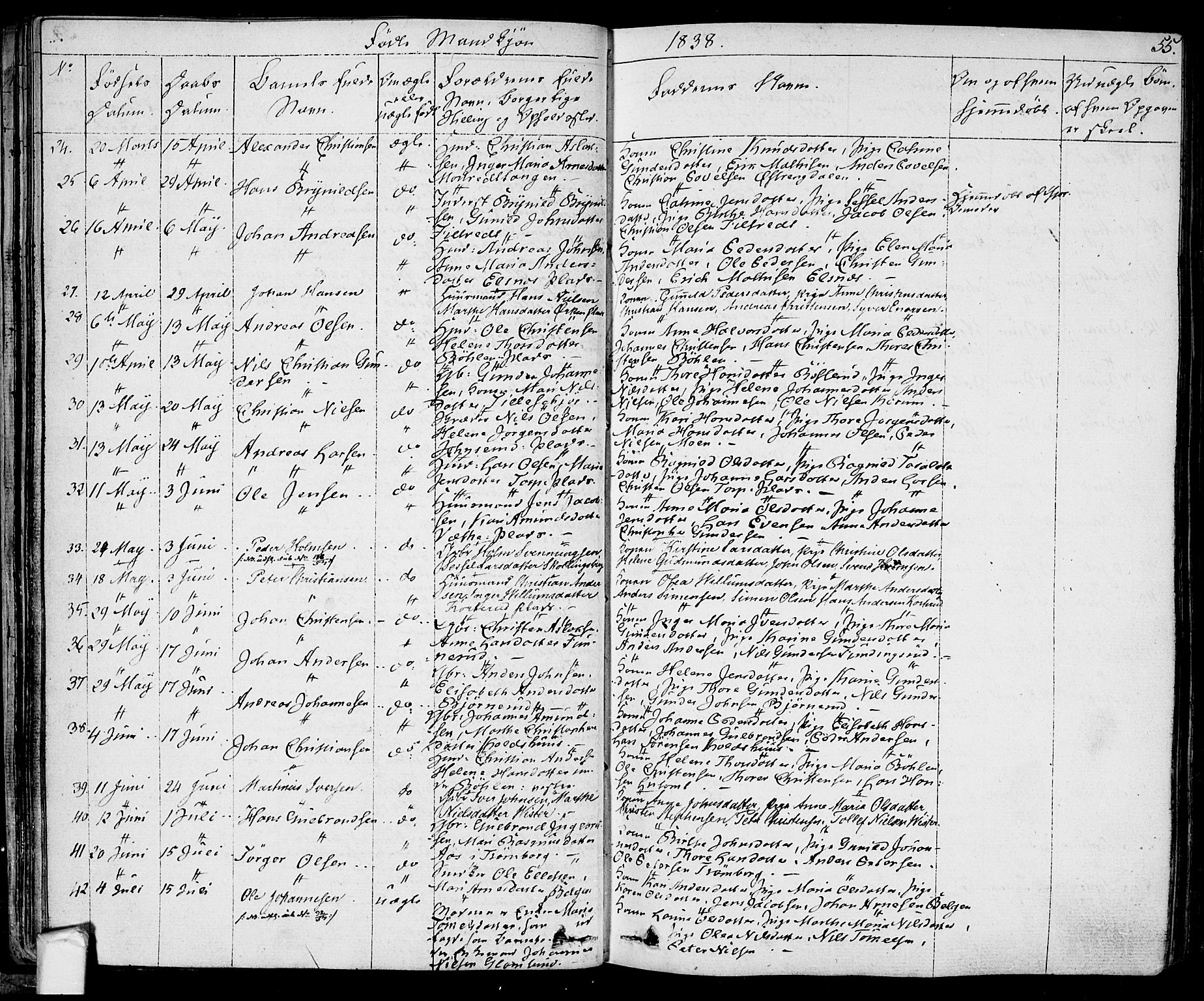 Eidsberg prestekontor Kirkebøker, AV/SAO-A-10905/F/Fa/L0008: Ministerialbok nr. I 8, 1832-1848, s. 55