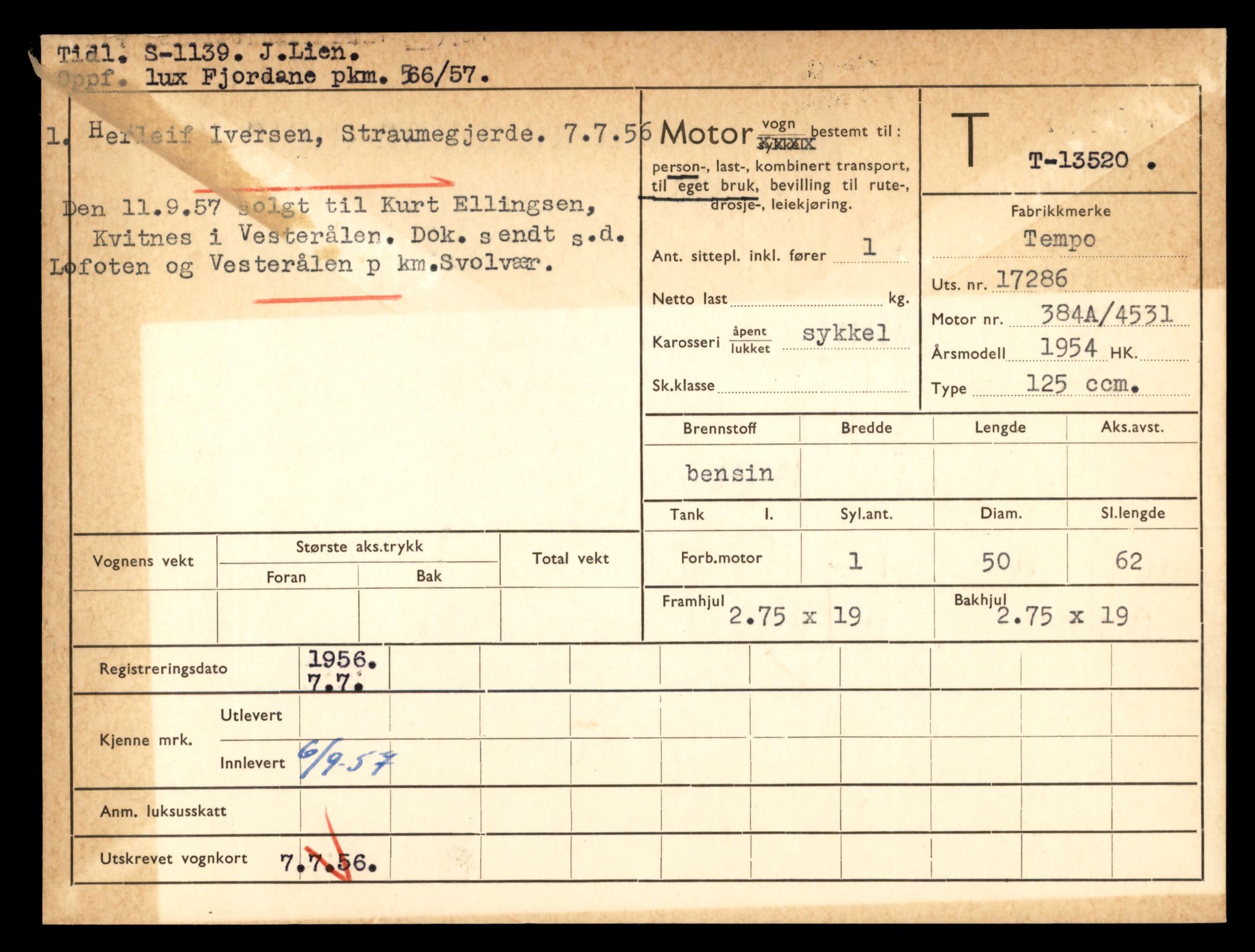 Møre og Romsdal vegkontor - Ålesund trafikkstasjon, AV/SAT-A-4099/F/Fe/L0039: Registreringskort for kjøretøy T 13361 - T 13530, 1927-1998, s. 2821