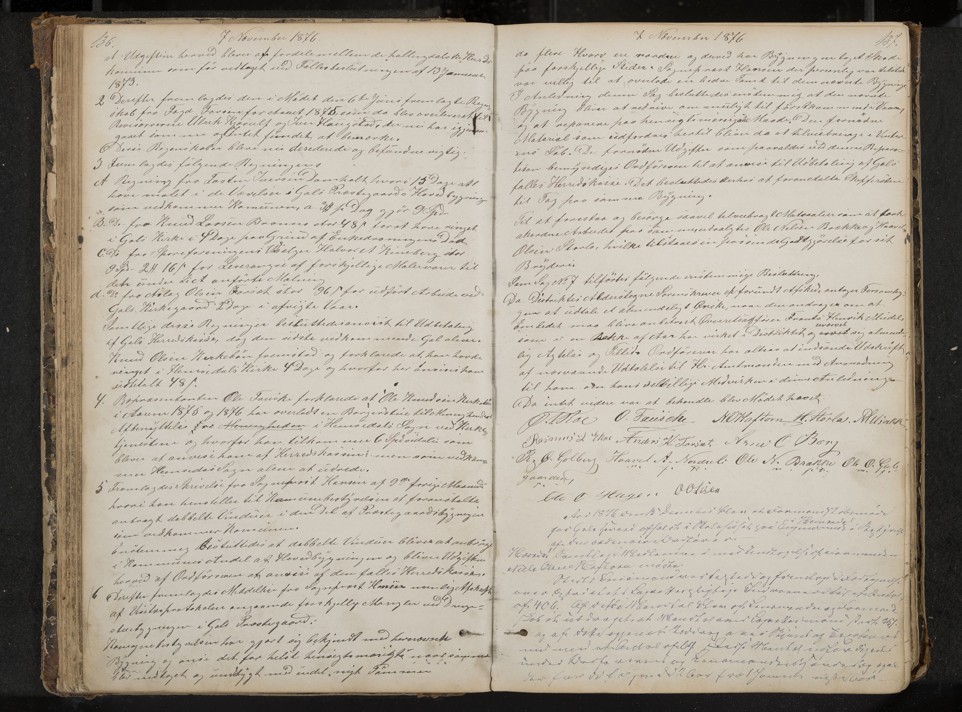 Gol formannskap og sentraladministrasjon, IKAK/0617021-1/A/Aa/L0002: Møtebok med register, 1870-1892, s. 136-137