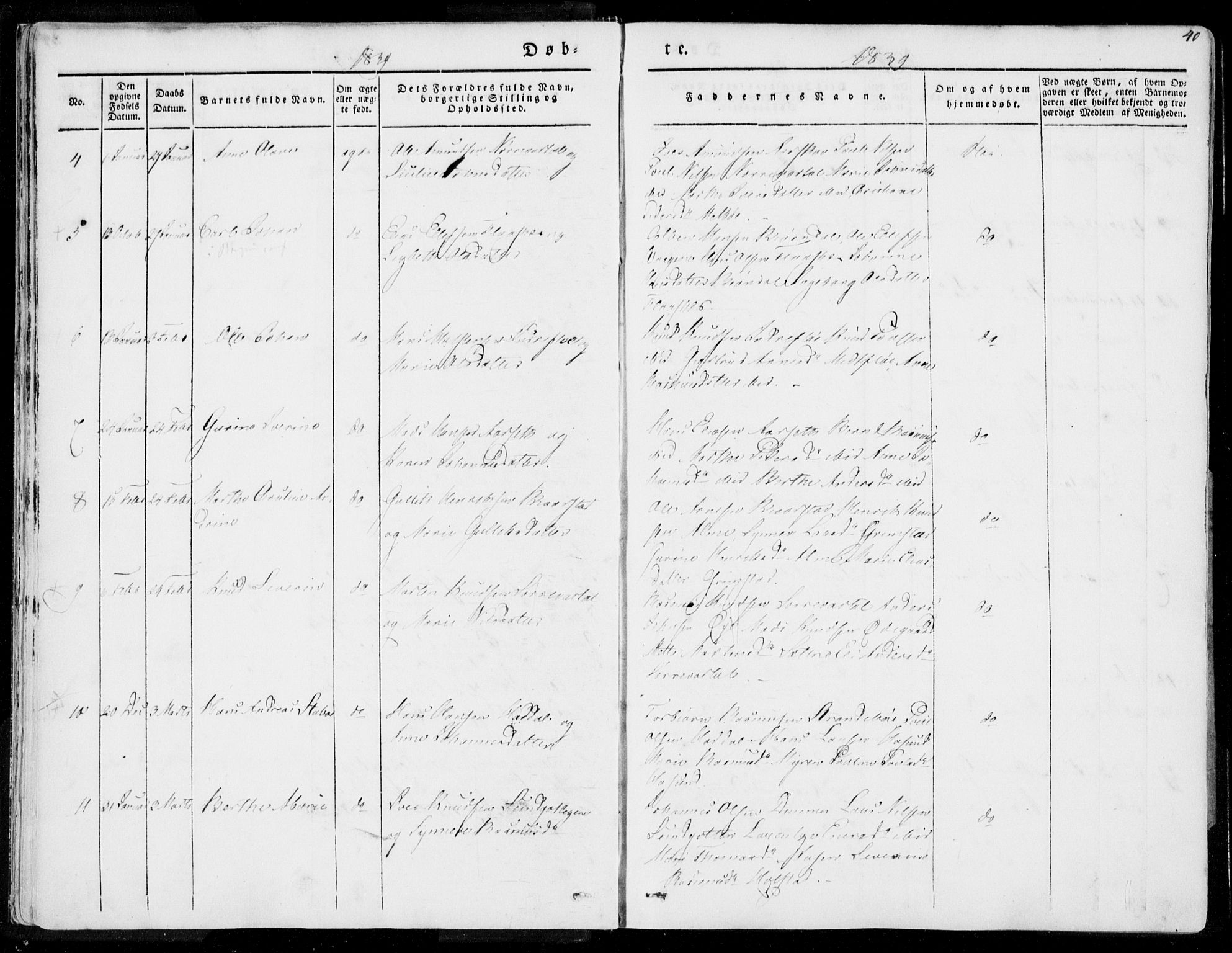 Ministerialprotokoller, klokkerbøker og fødselsregistre - Møre og Romsdal, SAT/A-1454/509/L0104: Ministerialbok nr. 509A02, 1833-1847, s. 40