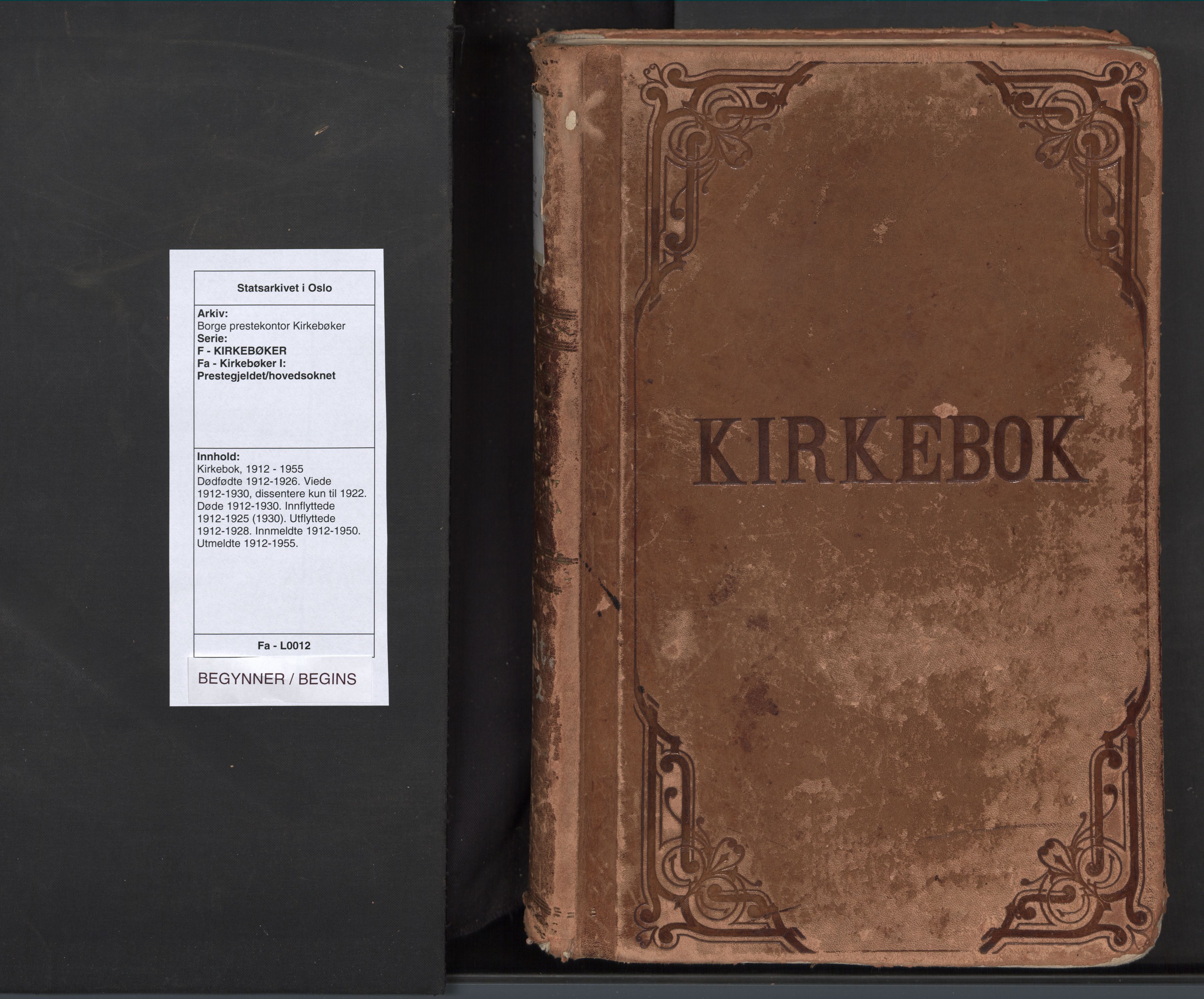 Borge prestekontor Kirkebøker, SAO/A-10903/F/Fa/L0012: Ministerialbok nr. I 12, 1912-1955
