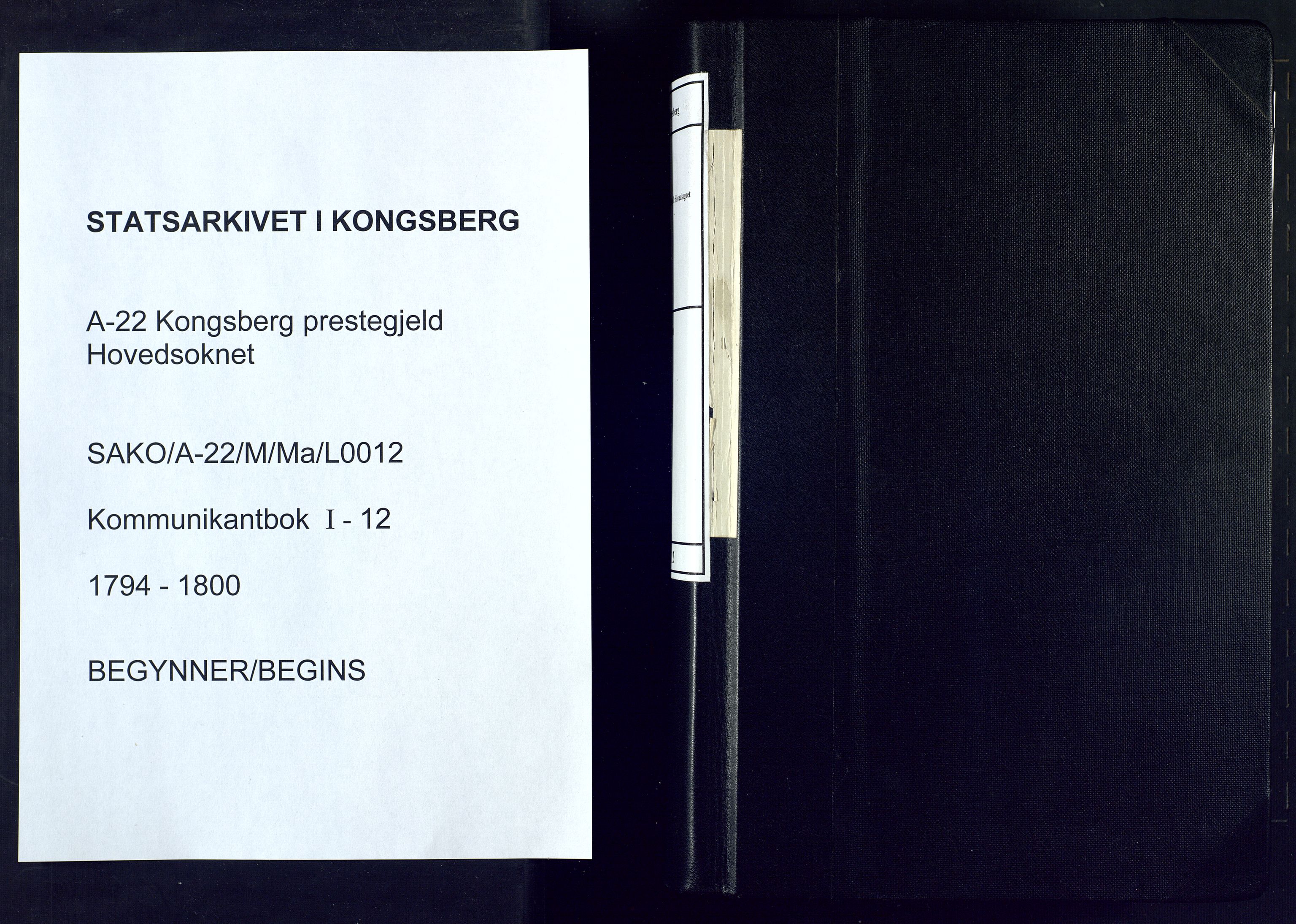 Kongsberg kirkebøker, SAKO/A-22/M/Ma/L0012: Kommunikantprotokoll nr. 12, 1794-1800