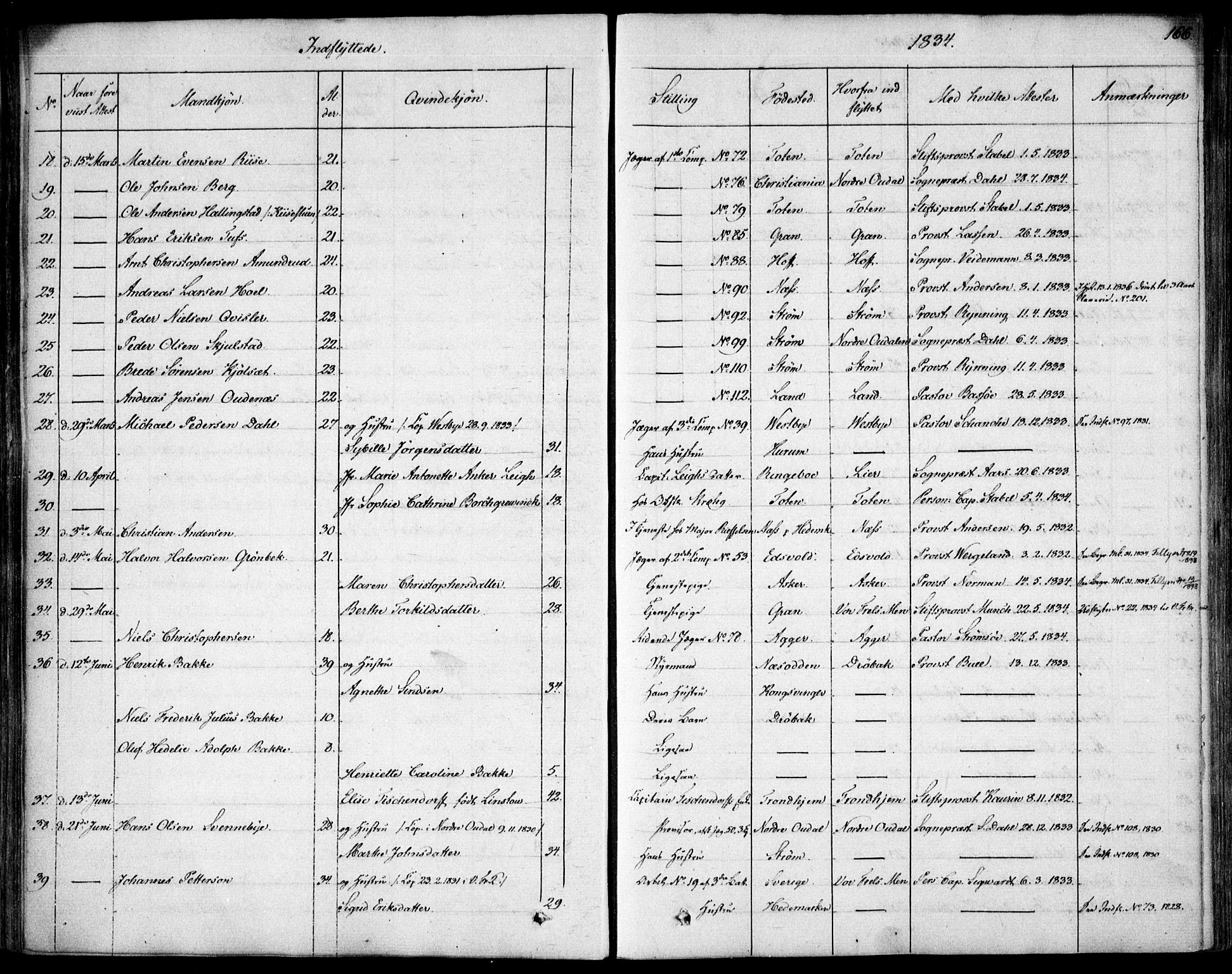 Garnisonsmenigheten Kirkebøker, SAO/A-10846/F/Fa/L0007: Ministerialbok nr. 7, 1828-1881, s. 166