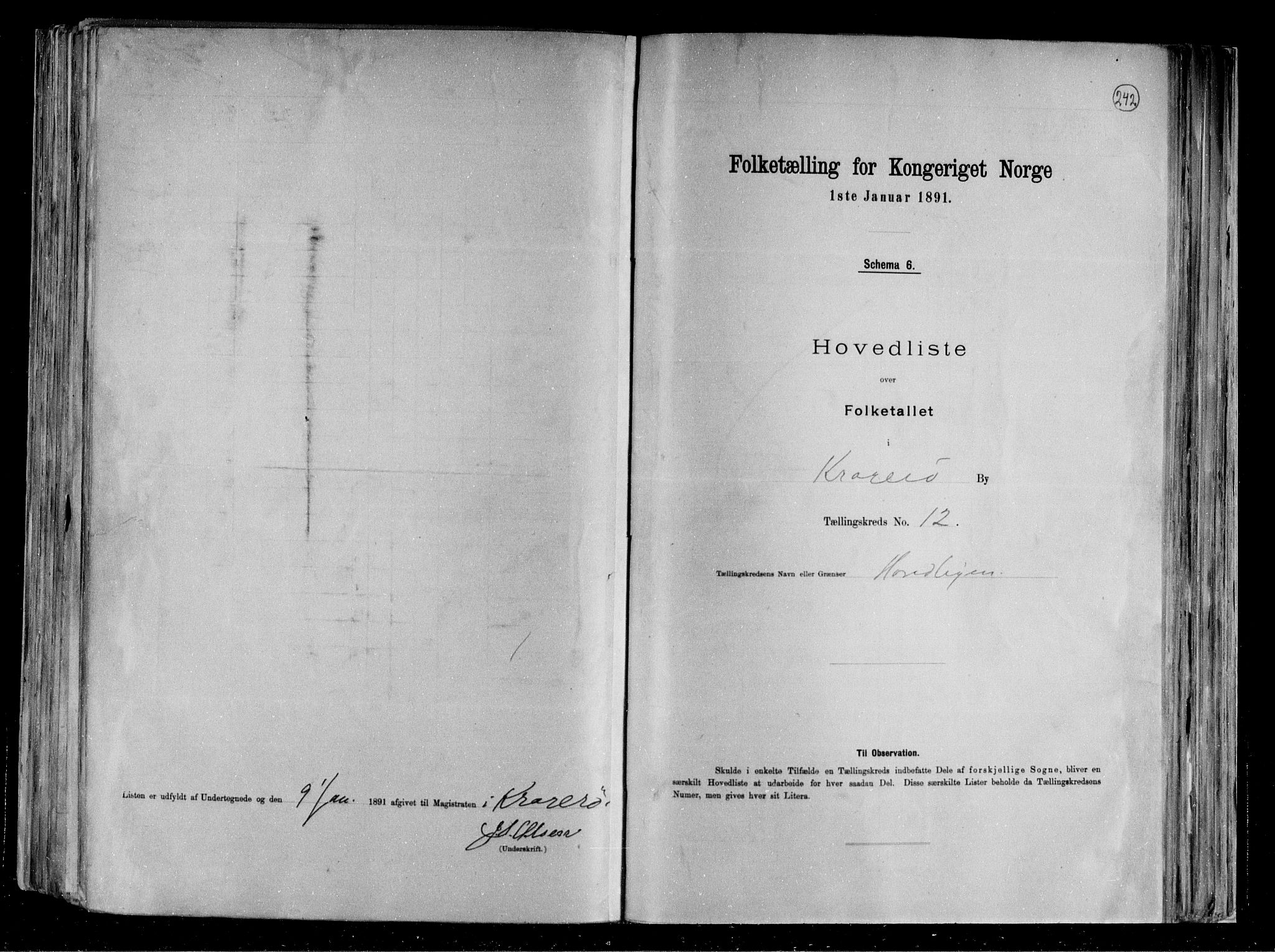 RA, Folketelling 1891 for 0801 Kragerø kjøpstad, 1891, s. 27