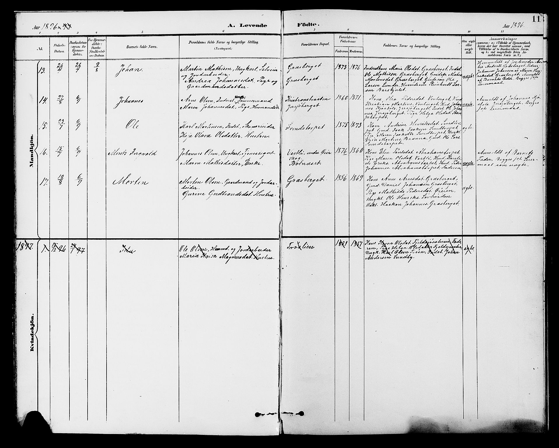 Brandval prestekontor, AV/SAH-PREST-034/H/Ha/Hab/L0001: Klokkerbok nr. 1, 1895-1910, s. 11