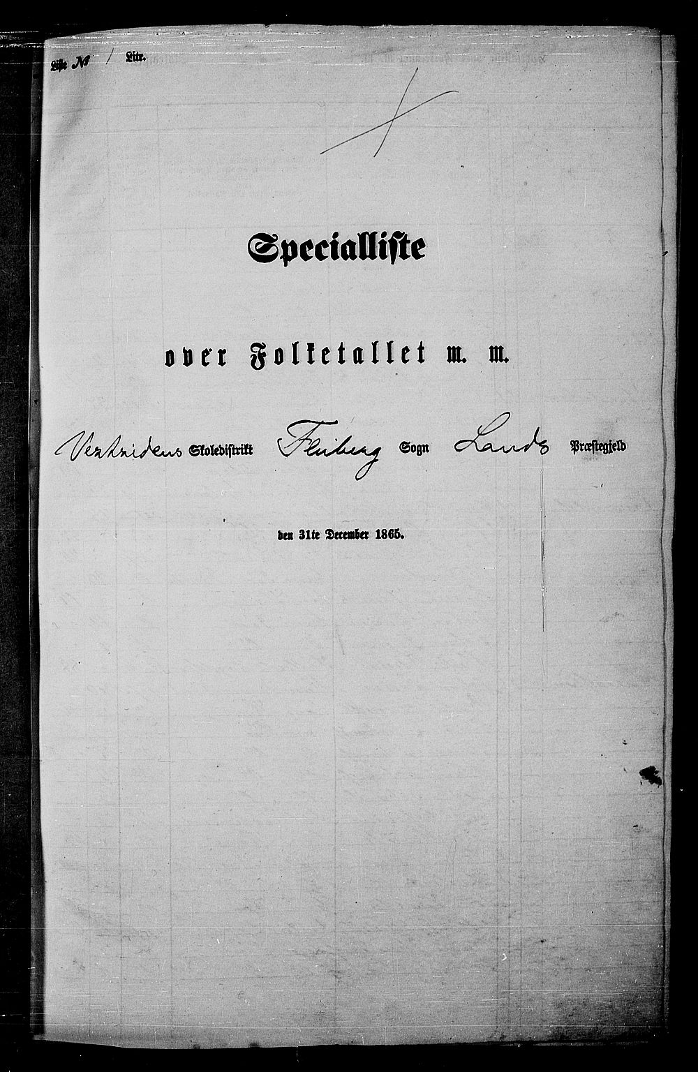 RA, Folketelling 1865 for 0536P Land prestegjeld, 1865, s. 217