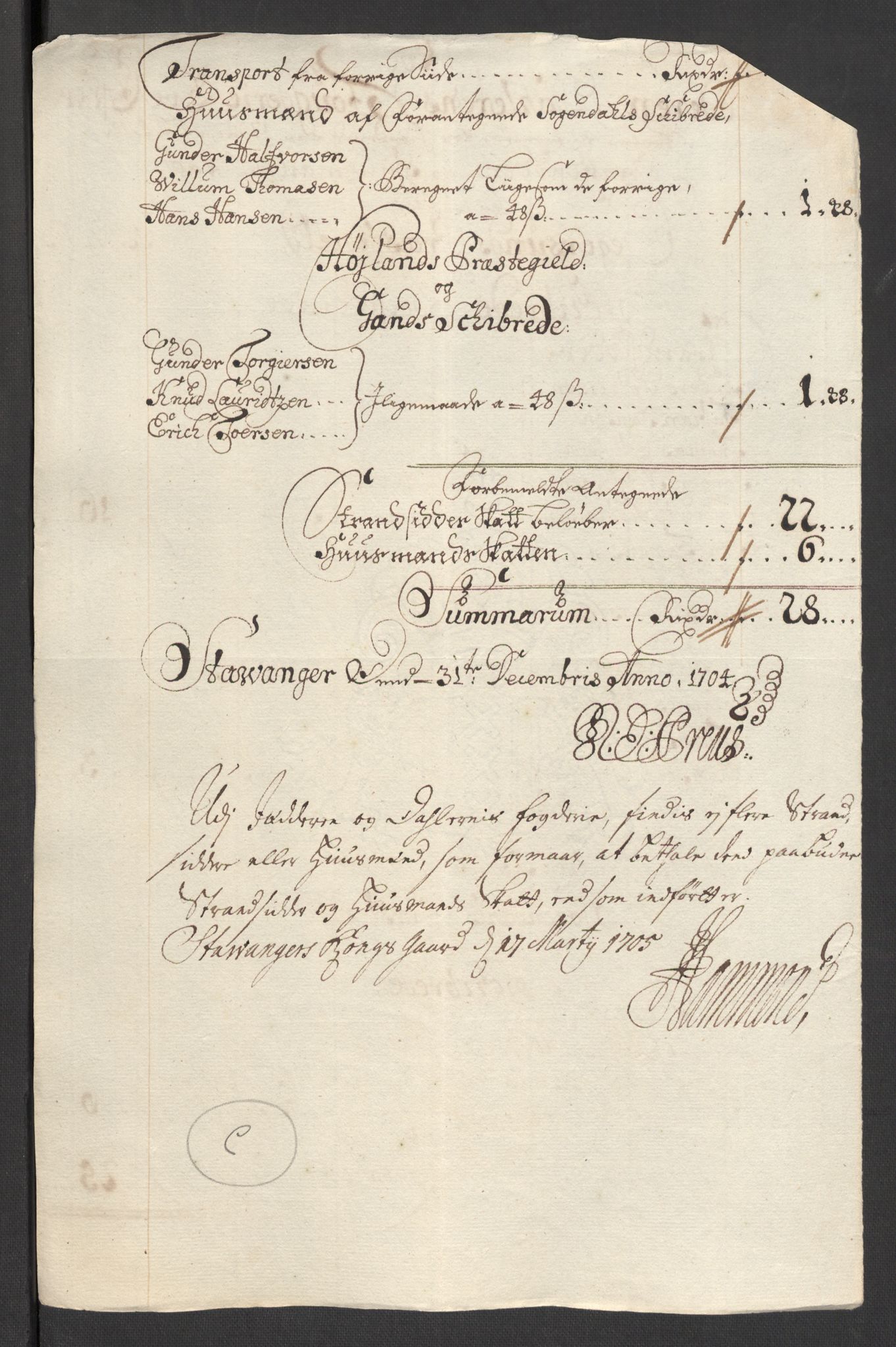 Rentekammeret inntil 1814, Reviderte regnskaper, Fogderegnskap, RA/EA-4092/R46/L2732: Fogderegnskap Jæren og Dalane, 1703-1704, s. 106