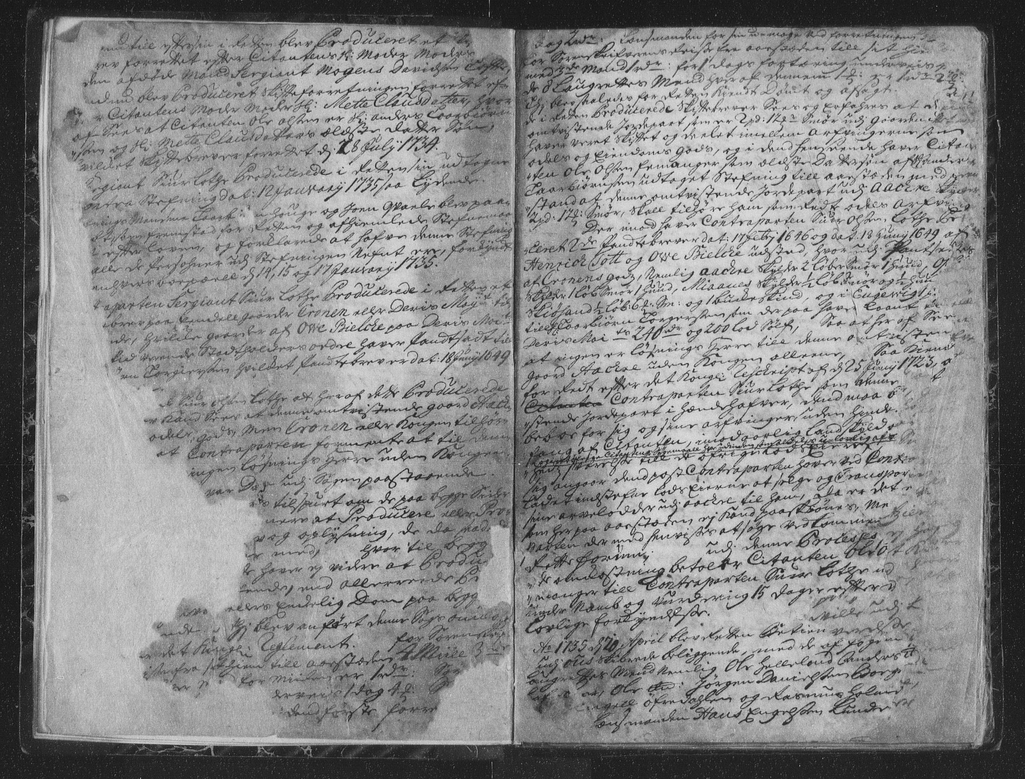Sunnhordland sorenskrivar, SAB/A-2401/1/F/Faa/L0034: Tingbøker, 1735-1737, s. 1b-2a