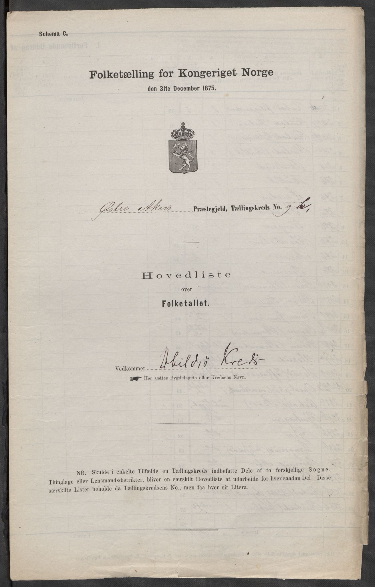 RA, Folketelling 1875 for 0218bP Østre Aker prestegjeld, 1875, s. 75