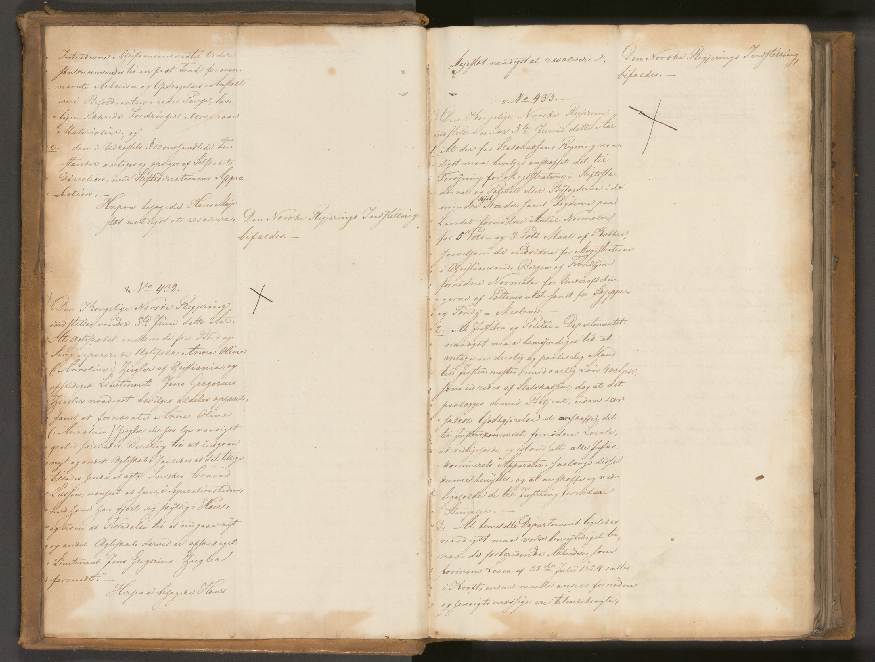 Statsrådssekretariatet, AV/RA-S-1001/A/Ab/L0035: Kgl. res. nr. 431-1129, 2. halvår, 1832