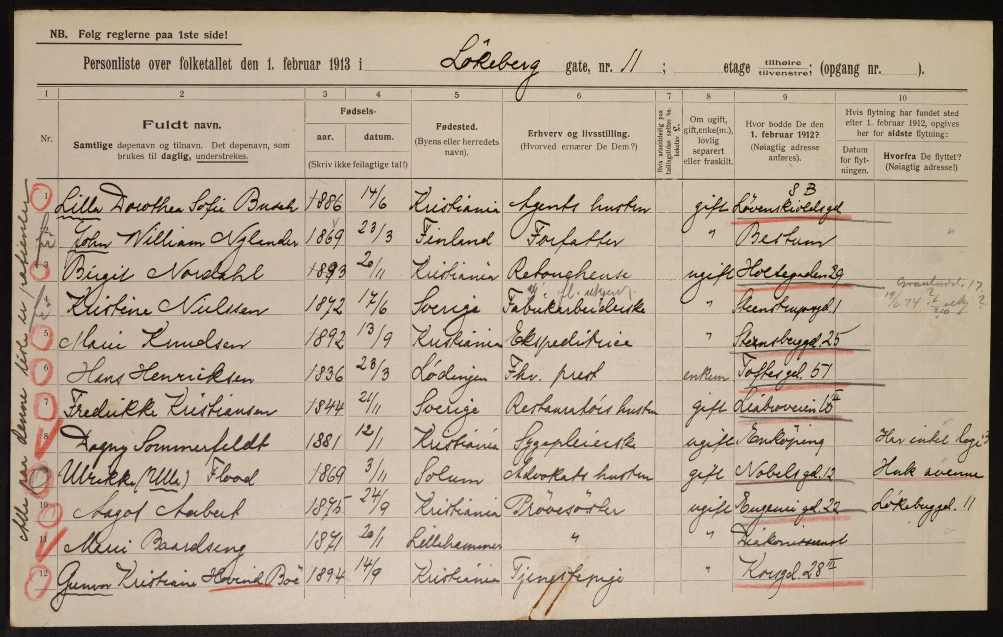 OBA, Kommunal folketelling 1.2.1913 for Kristiania, 1913, s. 58422