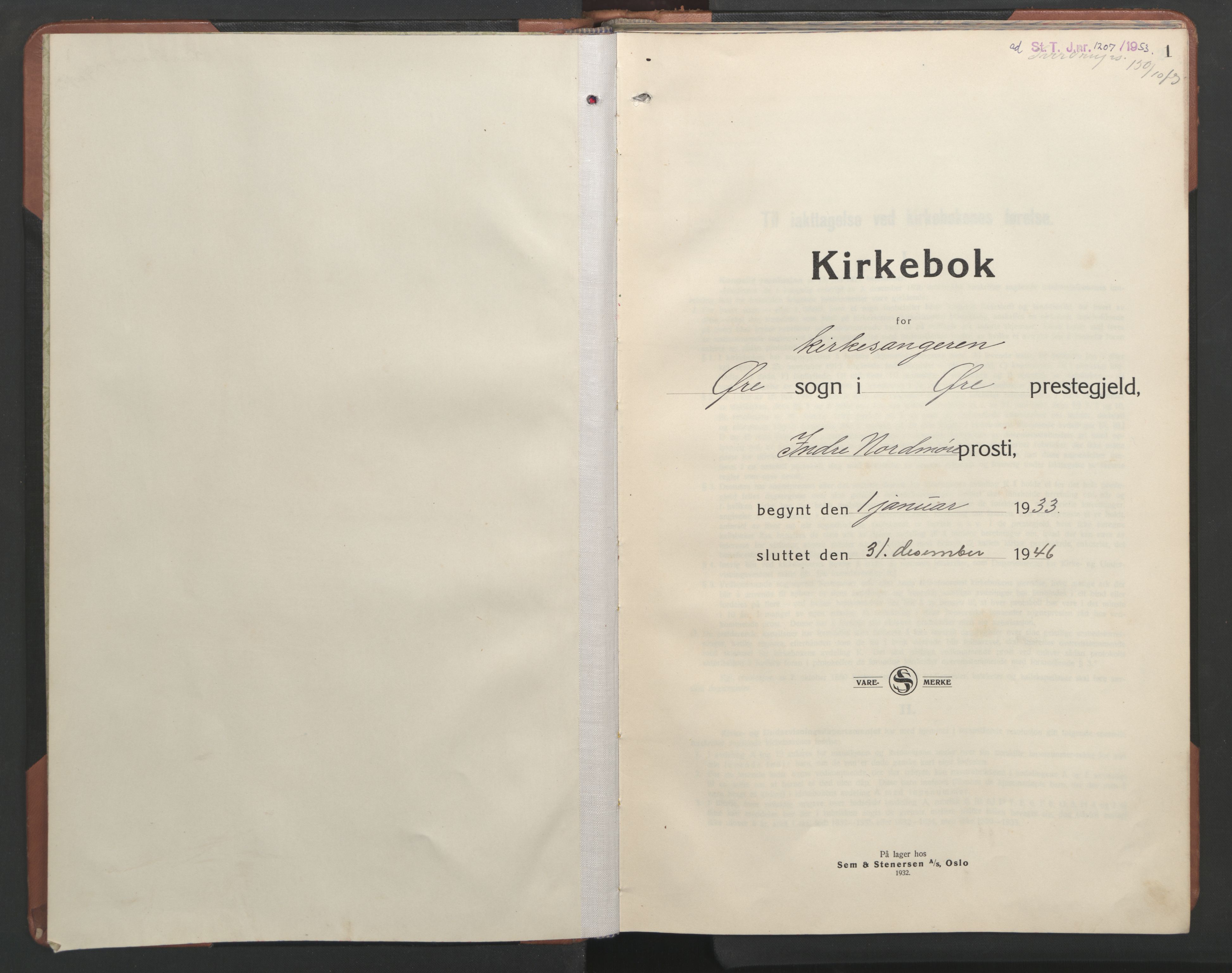 Ministerialprotokoller, klokkerbøker og fødselsregistre - Møre og Romsdal, AV/SAT-A-1454/584/L0971: Klokkerbok nr. 584C04, 1933-1946, s. 1