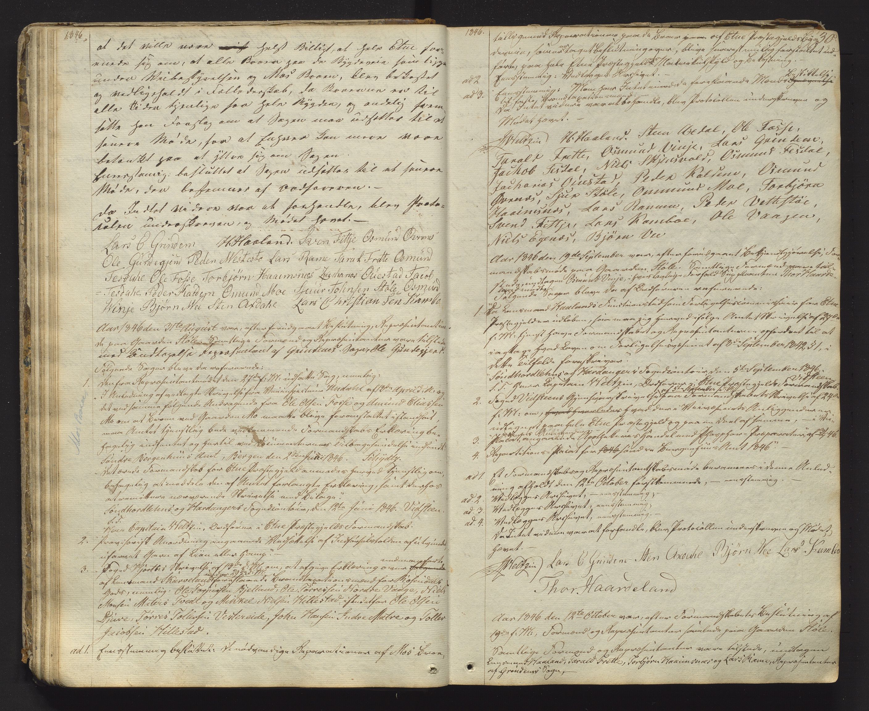 Etne kommune. Formannskapet, IKAH/1211-021/A/Aa/L0001: Møtebok for formannskap og heradsstyre, 1838-1861, s. 30
