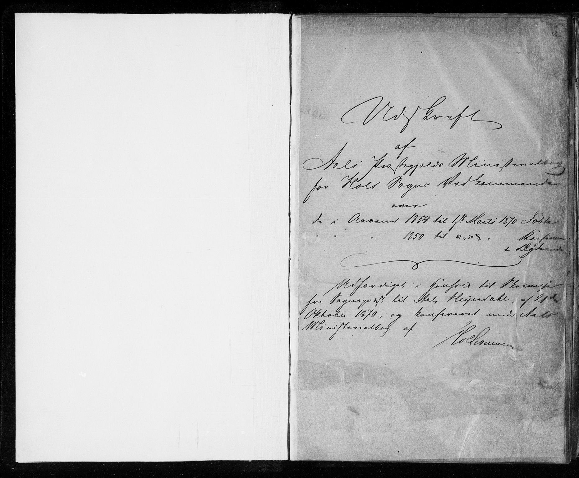 Hol kirkebøker, SAKO/A-227/F/Fa/L0001: Ministerialbok nr. I 1, 1850-1870, s. 1-2
