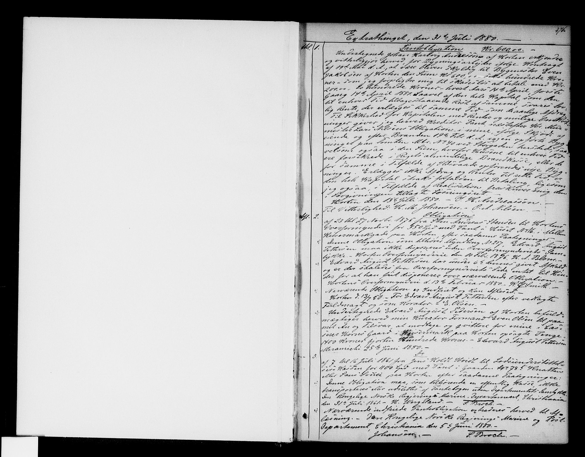 Mellom Jarlsberg sorenskriveri, SAKO/A-132/G/Ga/Gaa/L0011b: Pantebok nr. I 11b, 1880-1882, s. 276