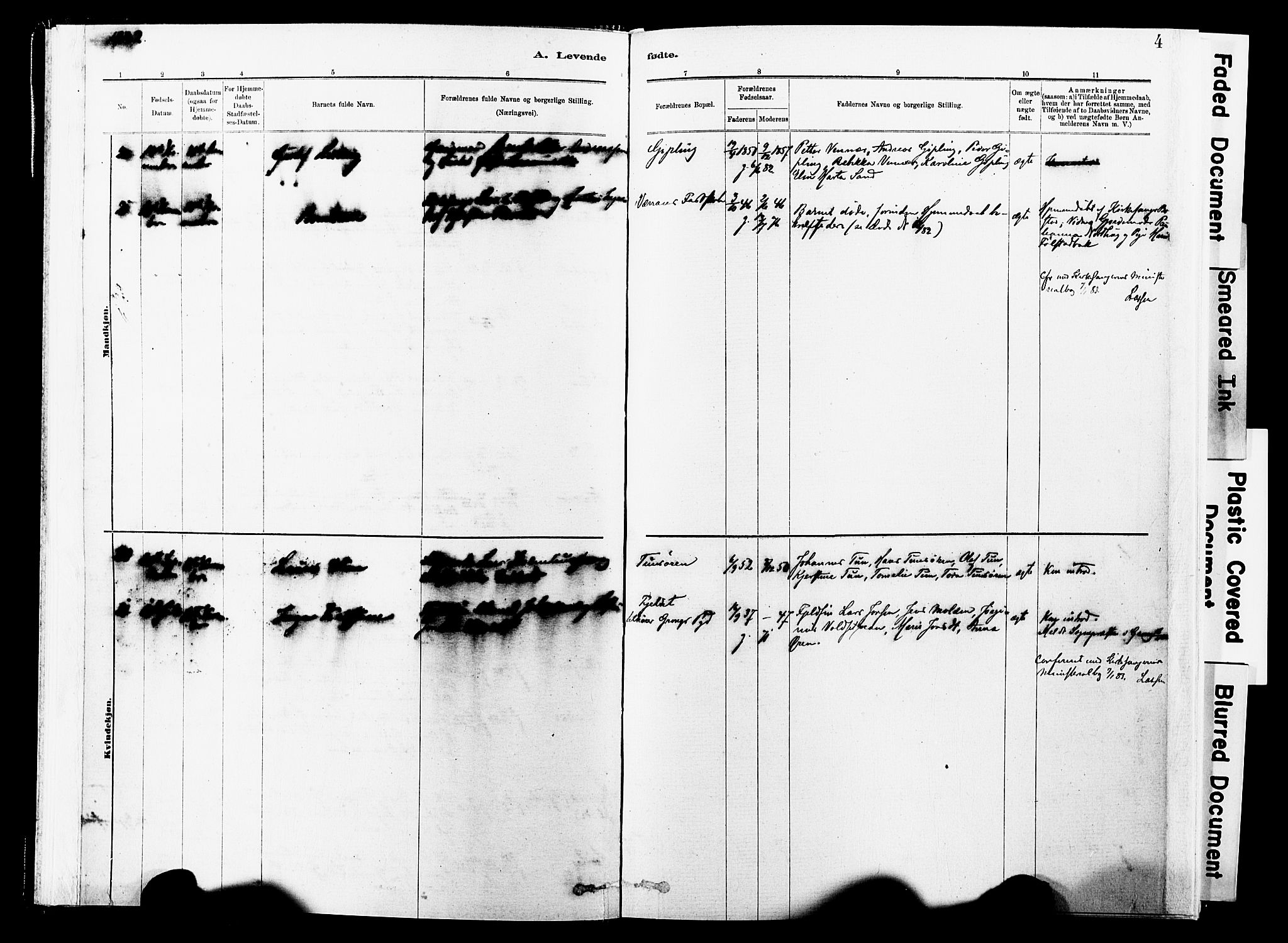 Ministerialprotokoller, klokkerbøker og fødselsregistre - Nord-Trøndelag, SAT/A-1458/744/L0420: Ministerialbok nr. 744A04, 1882-1904, s. 4