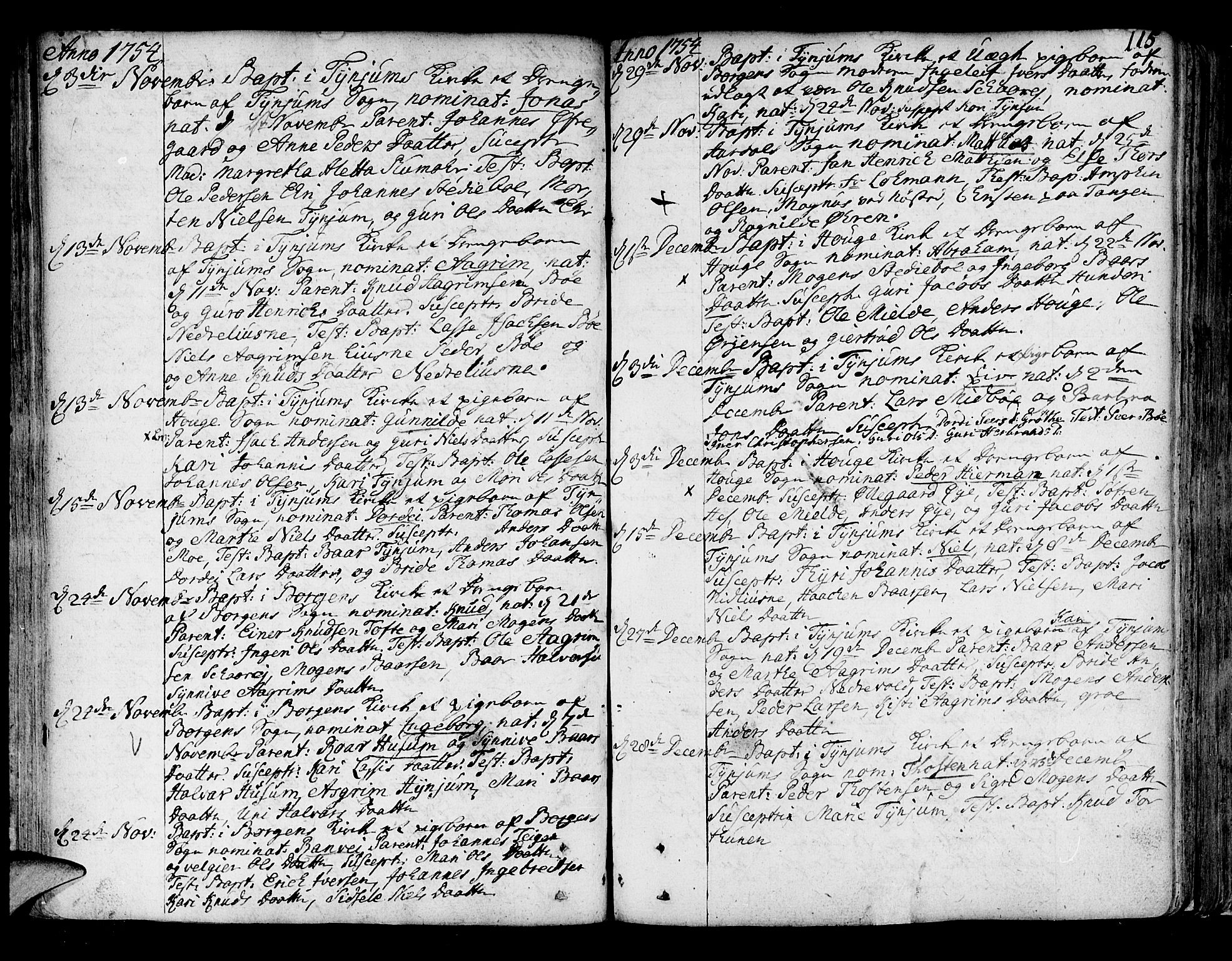 Lærdal sokneprestembete, AV/SAB-A-81201: Ministerialbok nr. A 2, 1752-1782, s. 115