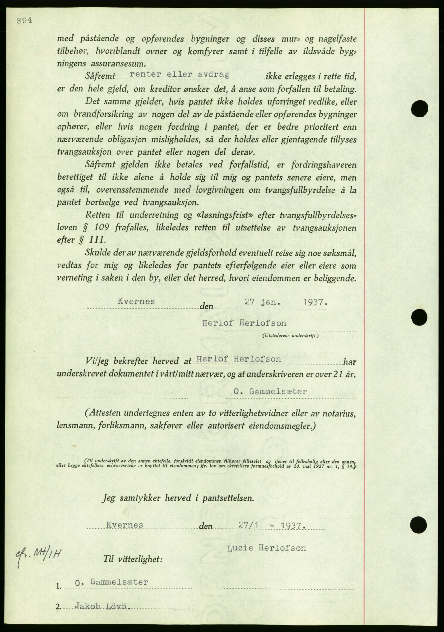 Nordmøre sorenskriveri, AV/SAT-A-4132/1/2/2Ca/L0090: Pantebok nr. B80, 1936-1937, Dagboknr: 267/1937