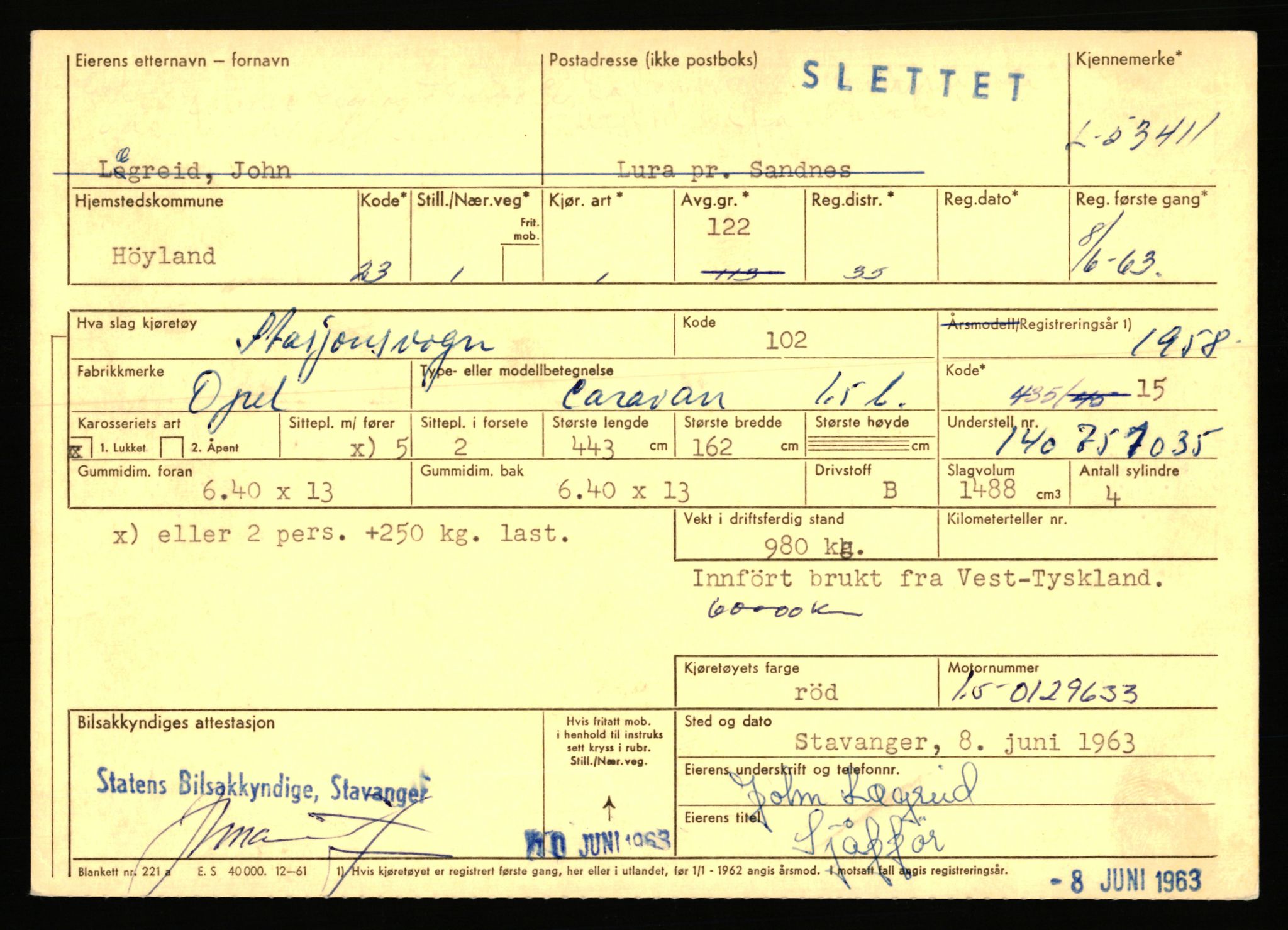 Stavanger trafikkstasjon, AV/SAST-A-101942/0/F/L0053: L-52900 - L-54199, 1930-1971, s. 1323