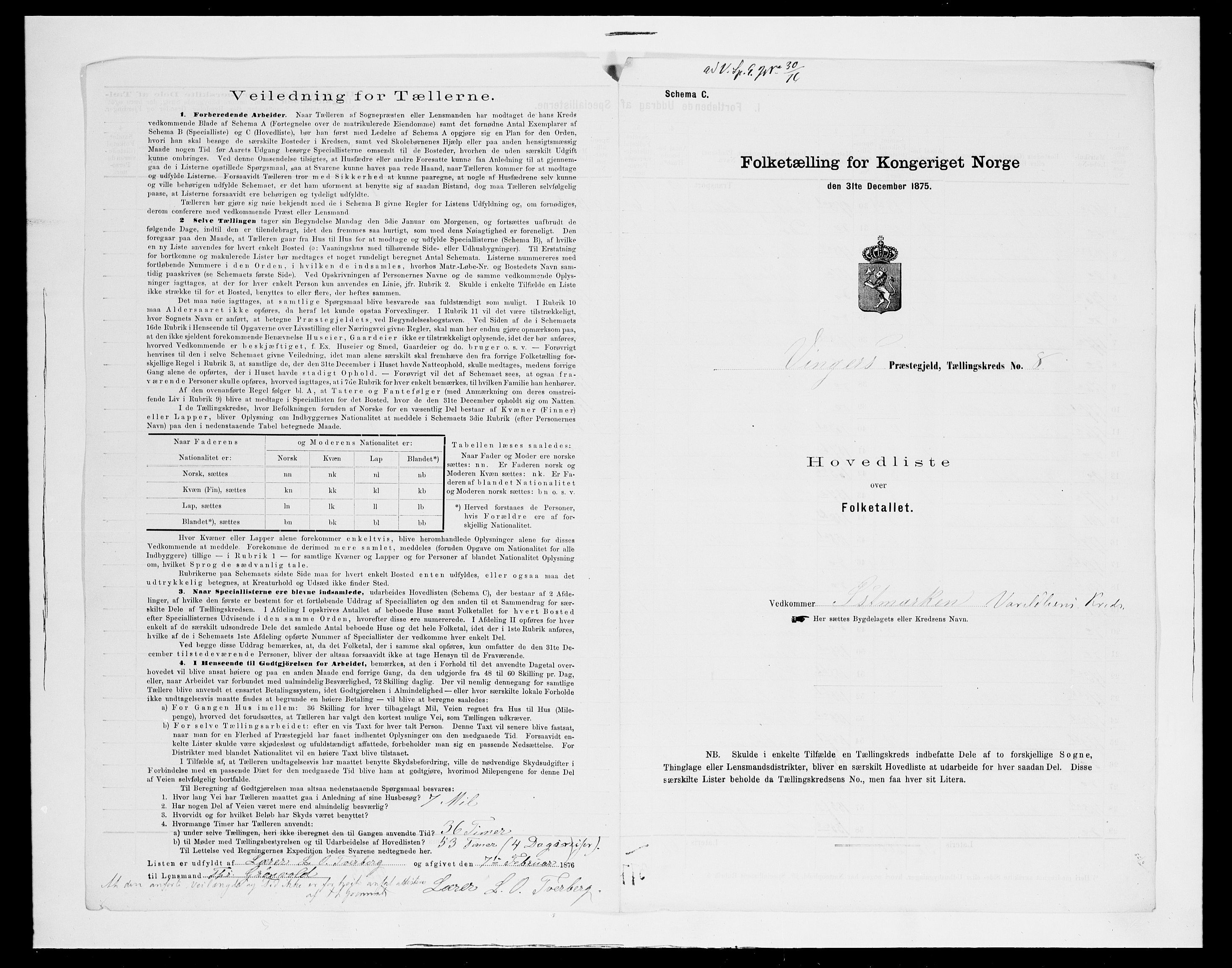 SAH, Folketelling 1875 for 0421L Vinger prestegjeld, Vinger sokn og Austmarka sokn, 1875, s. 40
