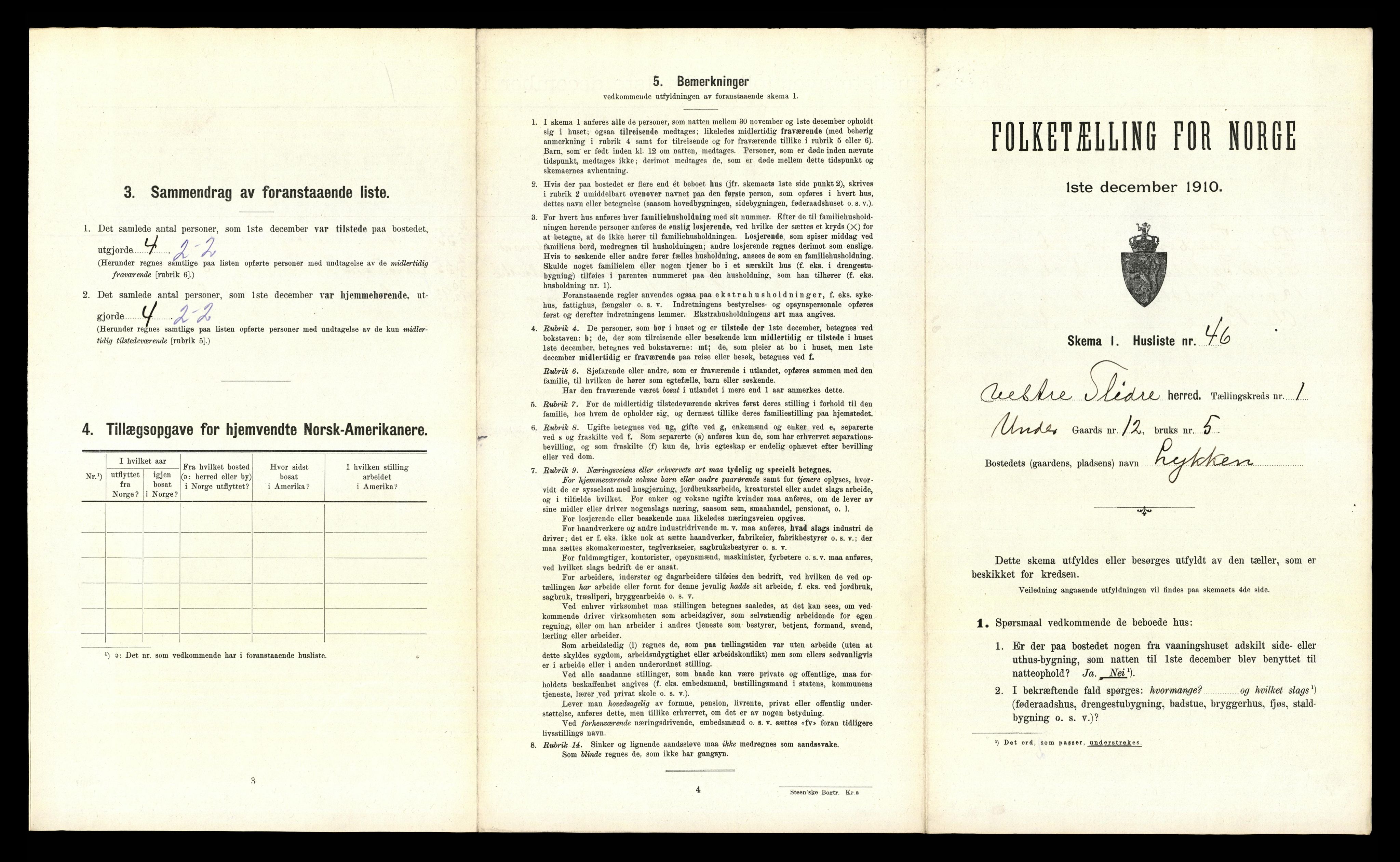 RA, Folketelling 1910 for 0543 Vestre Slidre herred, 1910, s. 135