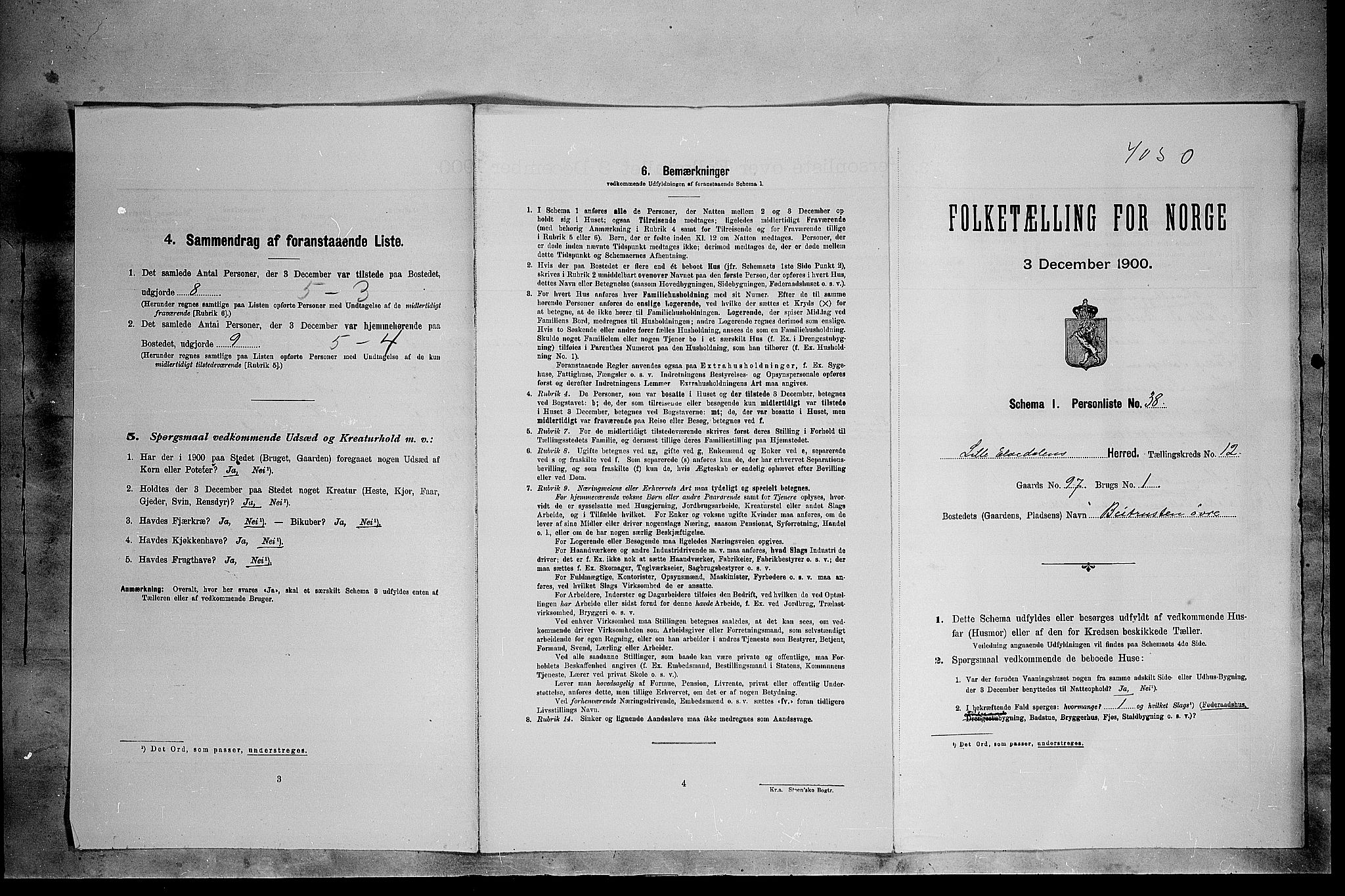 SAH, Folketelling 1900 for 0438 Lille Elvedalen herred, 1900, s. 920