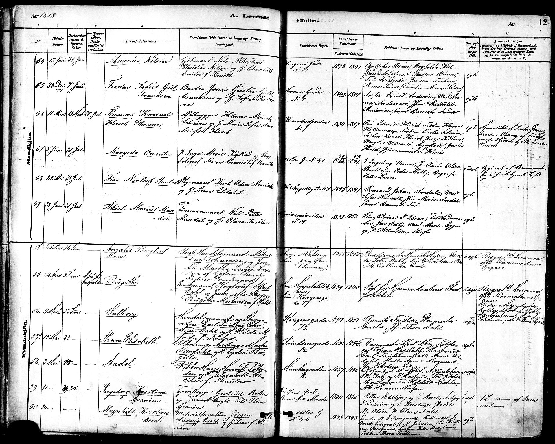 Ministerialprotokoller, klokkerbøker og fødselsregistre - Sør-Trøndelag, SAT/A-1456/601/L0057: Ministerialbok nr. 601A25, 1877-1891, s. 12