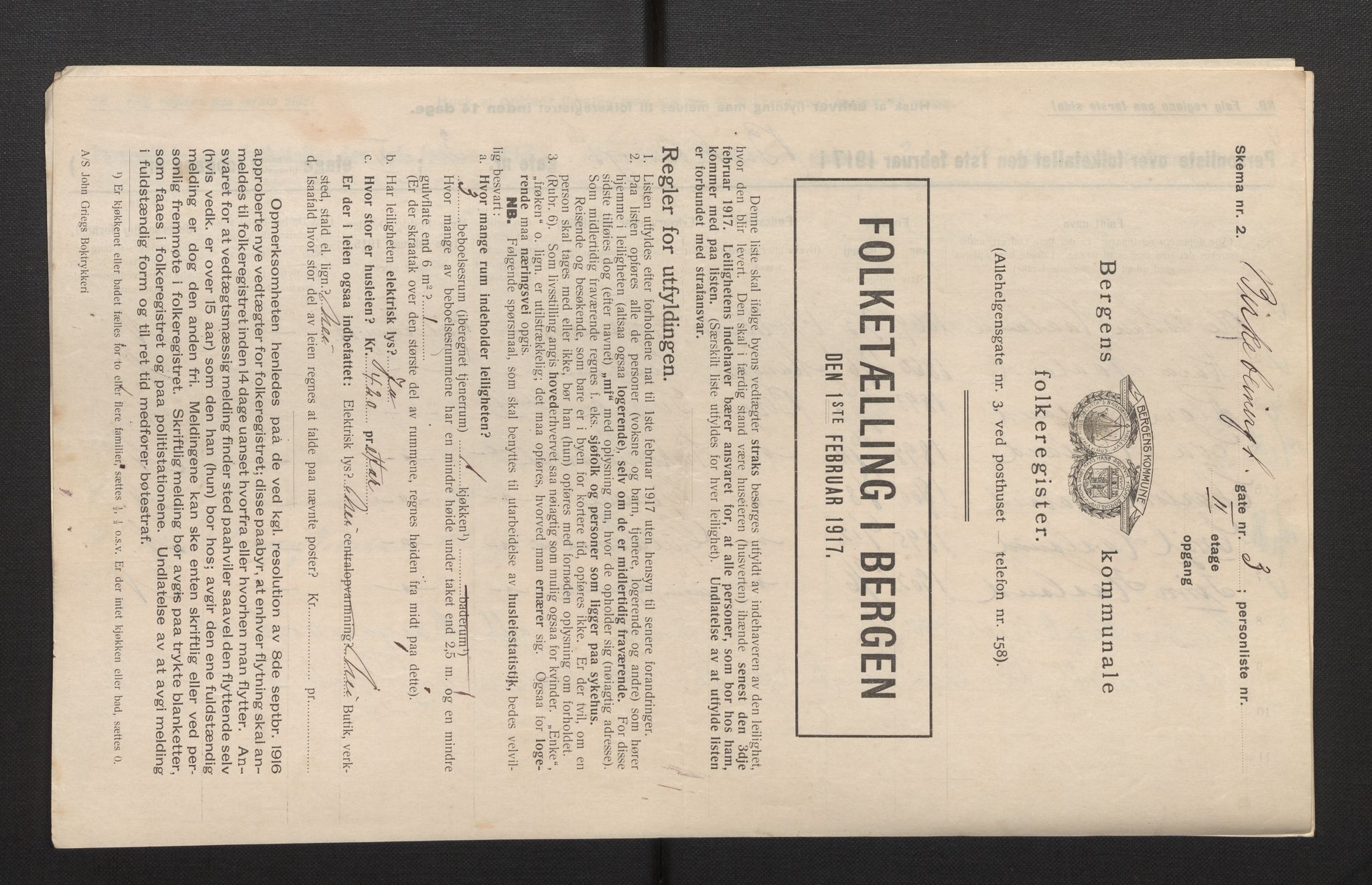 SAB, Kommunal folketelling 1917 for Bergen kjøpstad, 1917, s. 2388