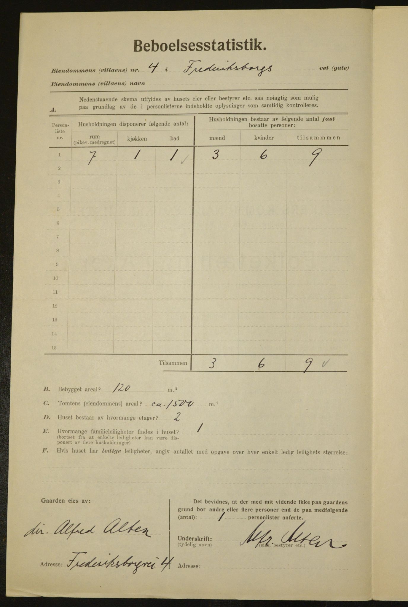 , Kommunal folketelling 1.12.1923 for Aker, 1923, s. 1729