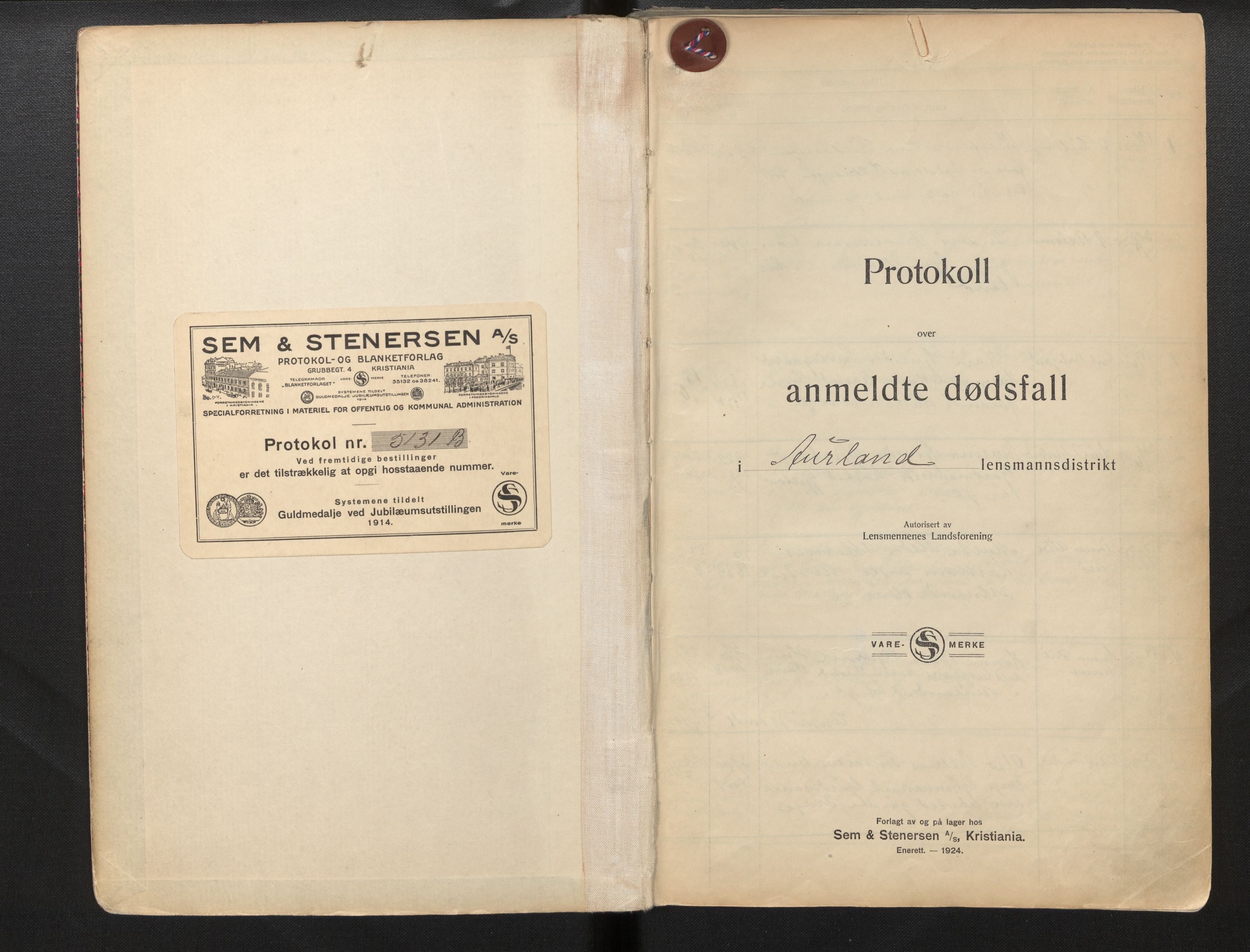 Lensmannen i Aurland, SAB/A-26401/0006/L0003b: Dødsfallprotokoll, 1925-1940