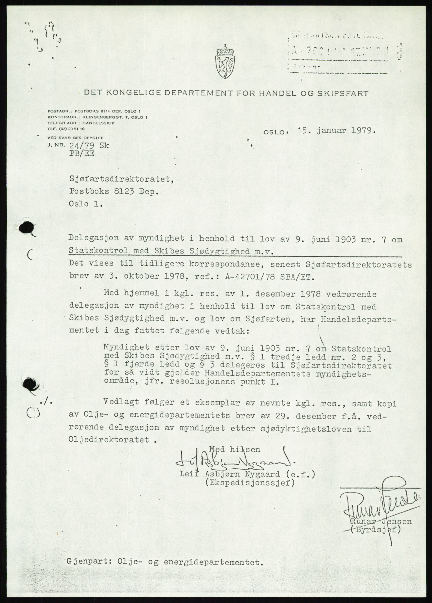 Justisdepartementet, Granskningskommisjonen ved Alexander Kielland-ulykken 27.3.1980, AV/RA-S-1165/D/L0012: H Sjøfartsdirektoratet/Skipskontrollen (Doku.liste + H1-H11, H13, H16-H22 av 52), 1980-1981, s. 40