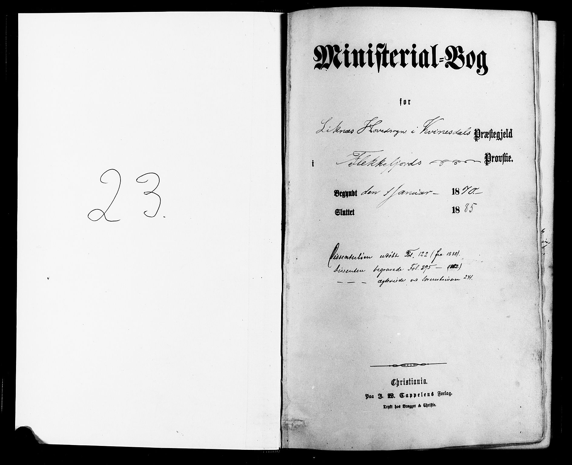 Kvinesdal sokneprestkontor, SAK/1111-0026/F/Fa/Fab/L0007: Ministerialbok nr. A 7, 1870-1885