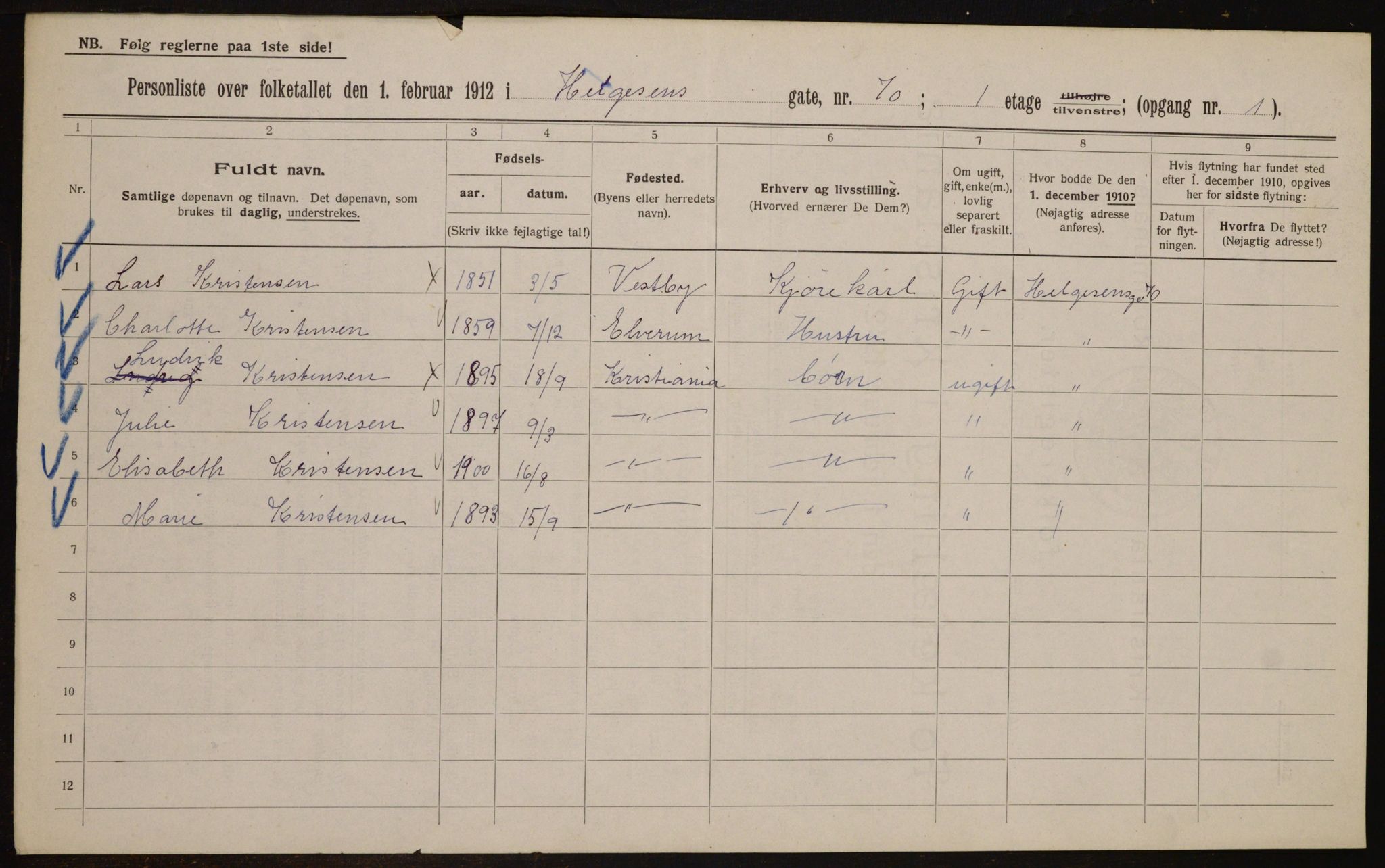 OBA, Kommunal folketelling 1.2.1912 for Kristiania, 1912, s. 38866