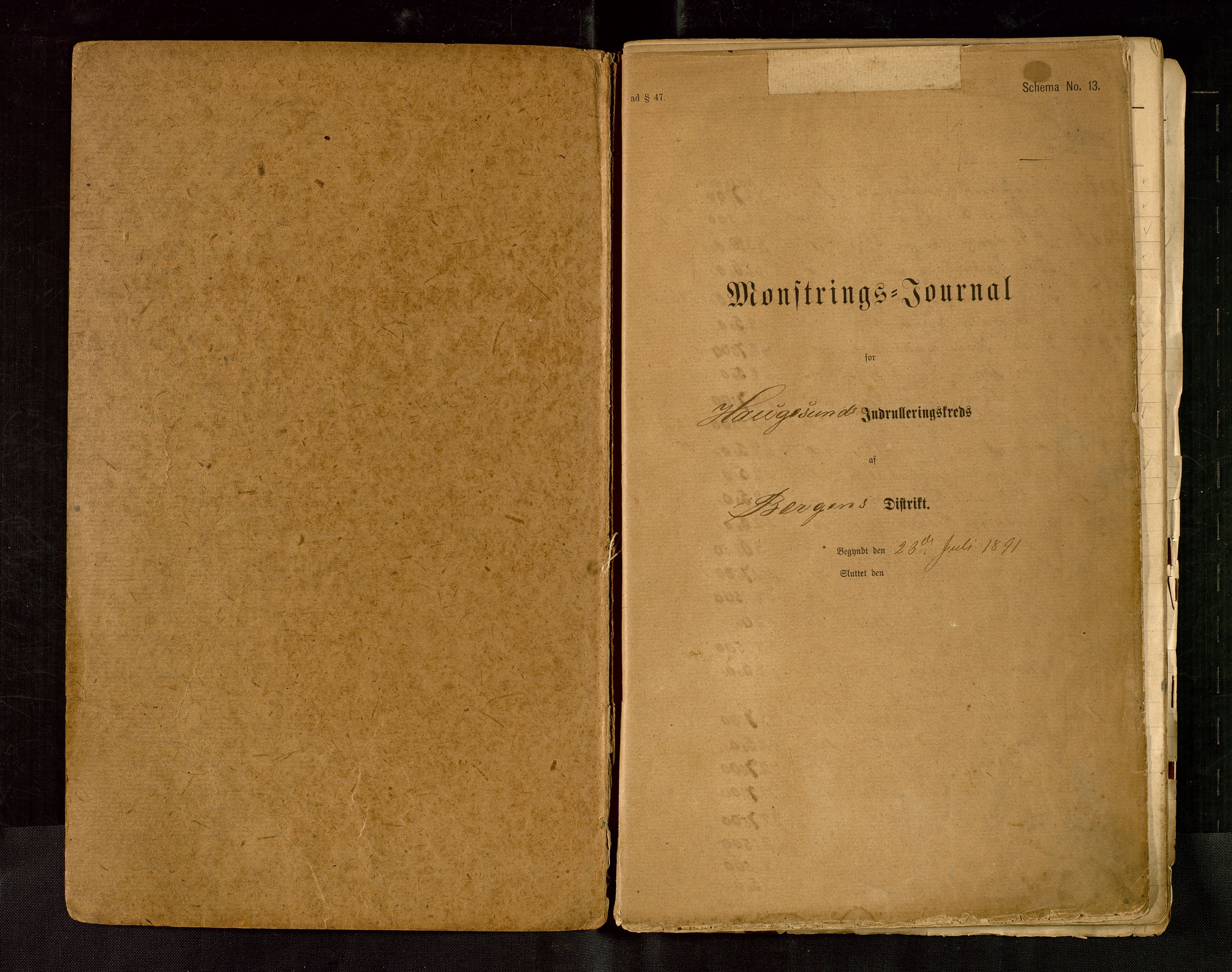 Haugesund sjømannskontor, AV/SAST-A-102007/F/Fb/Fbb/L0019: Mønstringsjournal Haugesund innrulleringskrets, 1891-1895