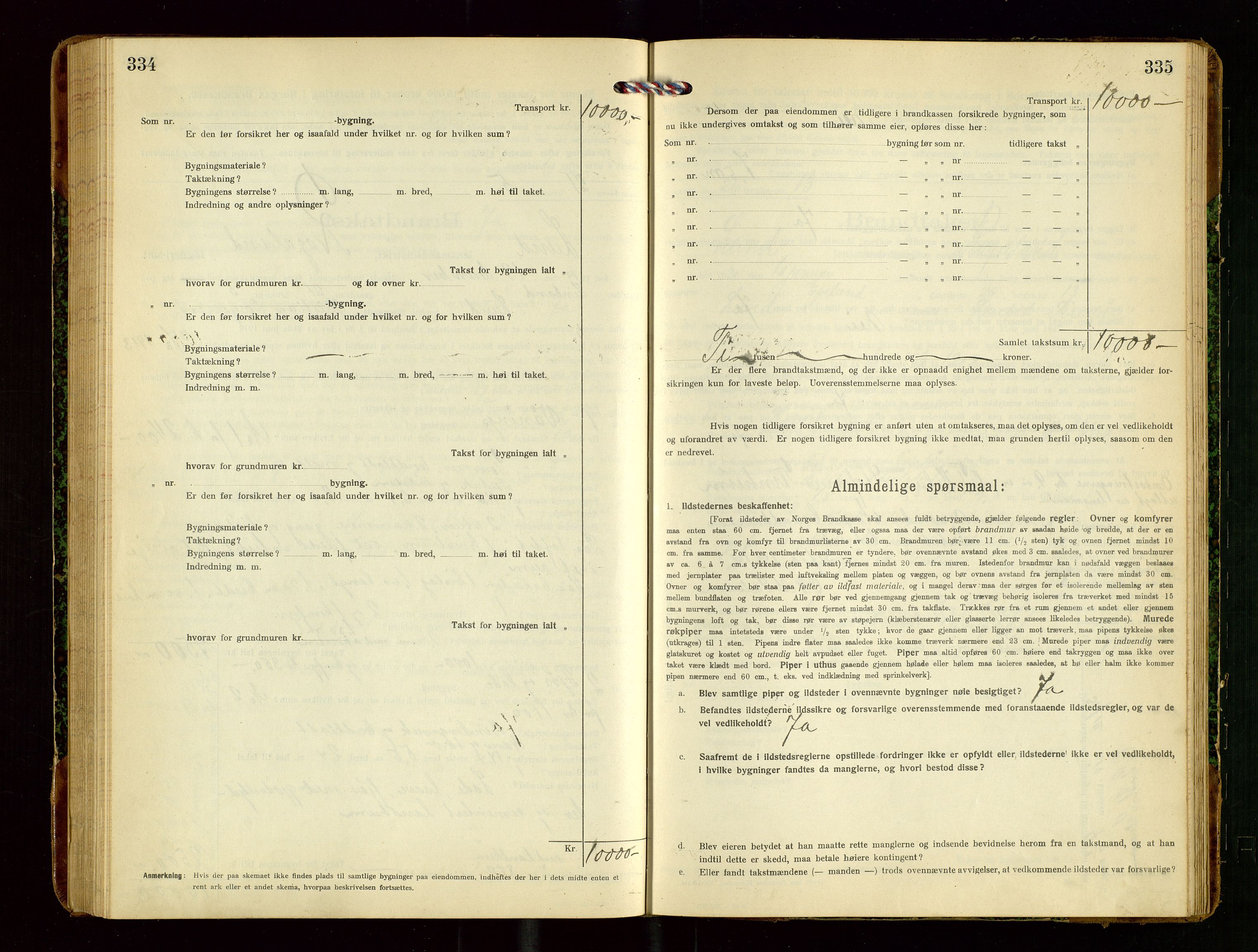 Lund lensmannskontor, AV/SAST-A-100303/Gob/L0003: "Brandtakstprotokol", 1918-1921, s. 334-335