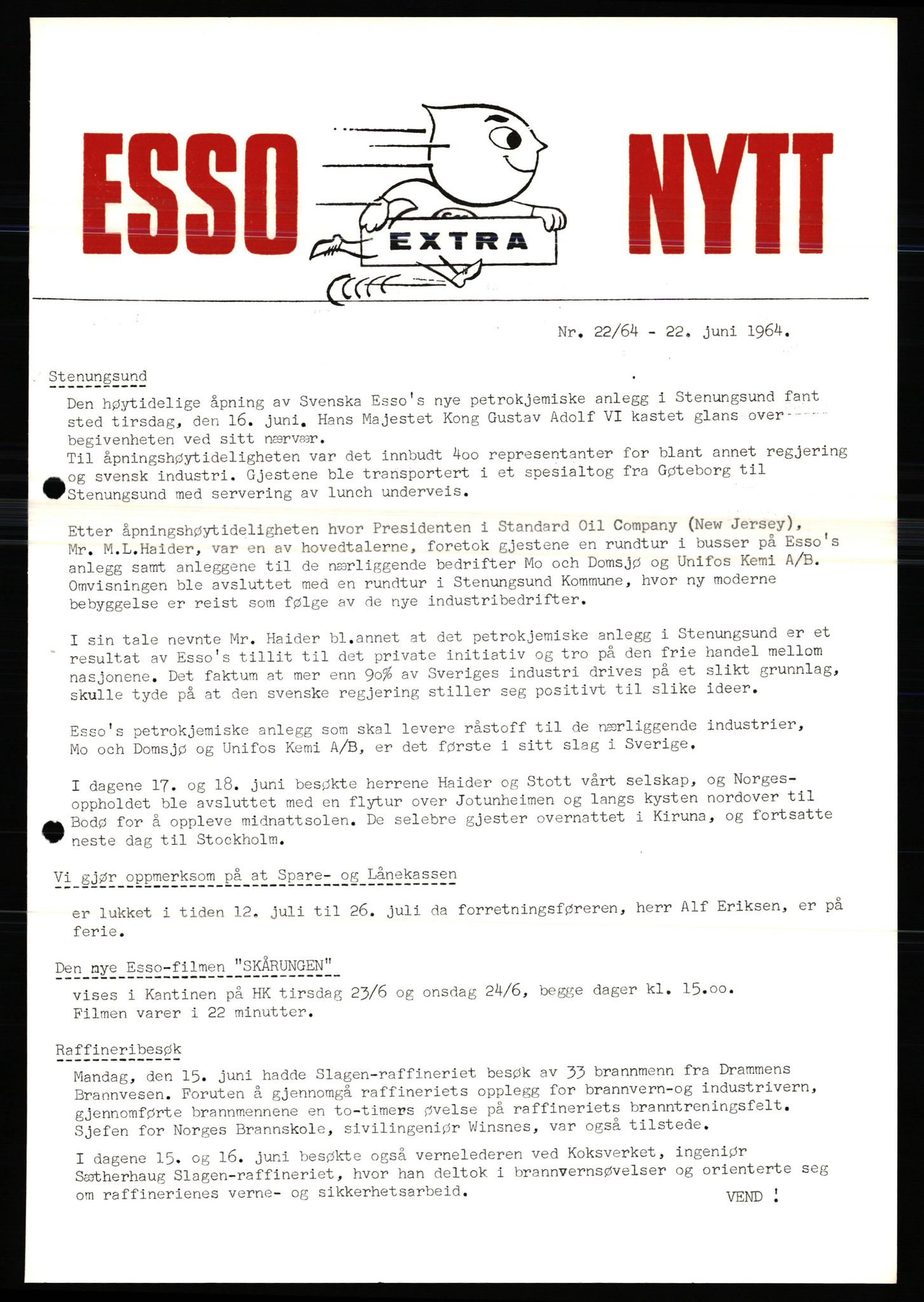 Pa 0982 - Esso Norge A/S, SAST/A-100448/X/Xd/L0004: Esso Extra Nytt, 1963-1976